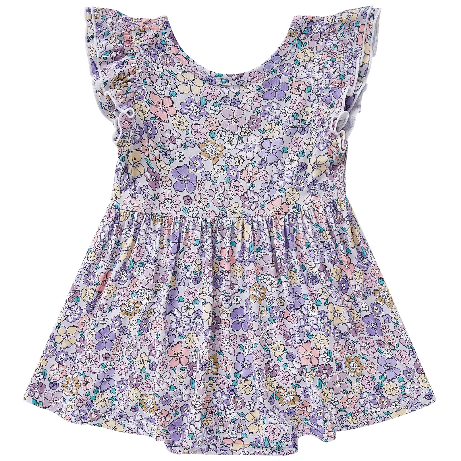 pureborn Baby GIrls Viscose from Bamboo Bodysuit Dress Ruffle Sleeve Romper Playwear Dresses 0-24M