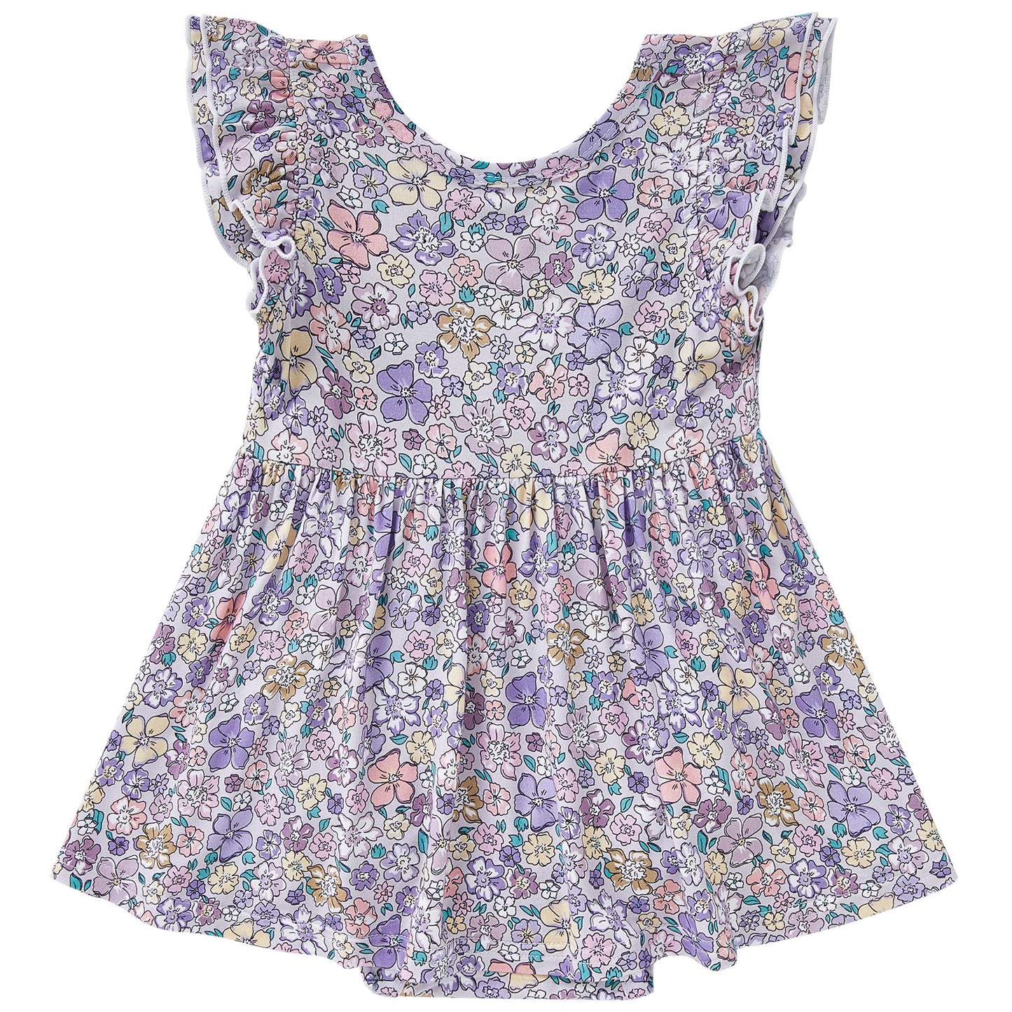 pureborn Baby GIrls Viscose from Bamboo Bodysuit Dress Ruffle Sleeve Romper Playwear Dresses 0-24M