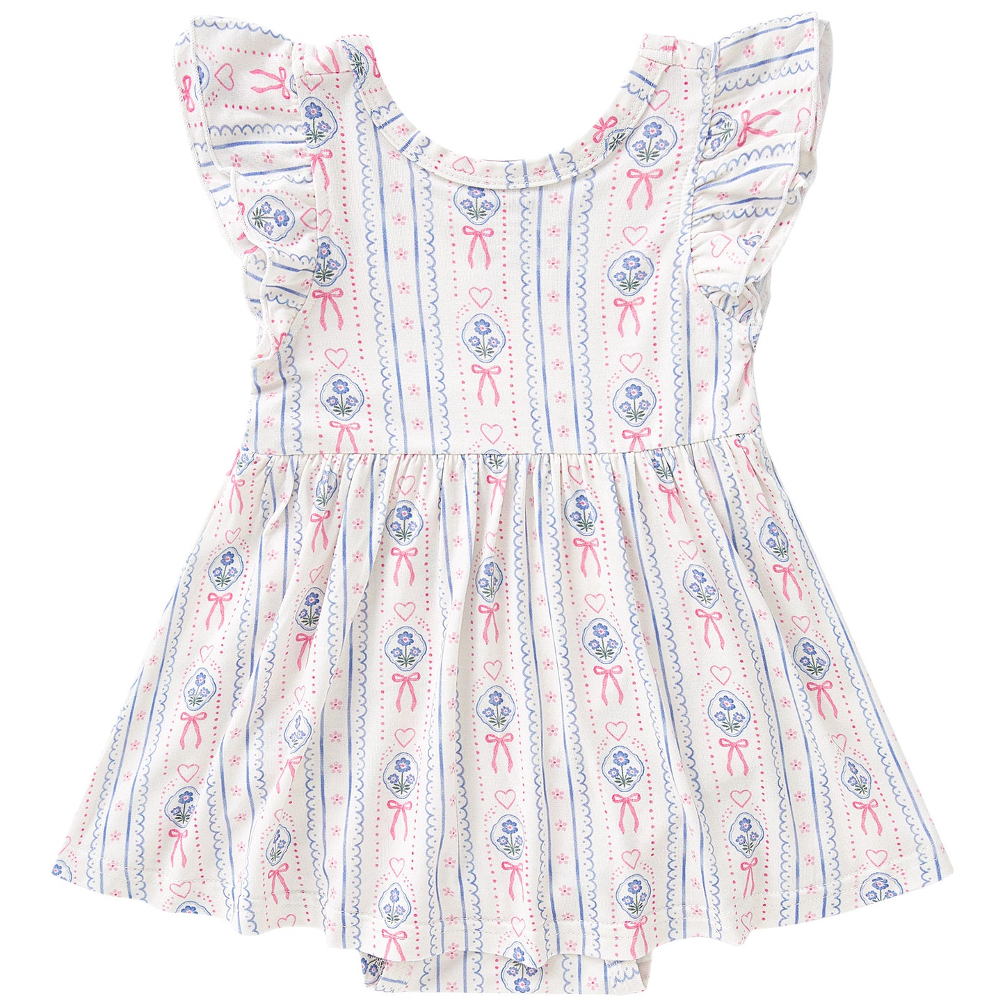 pureborn Baby GIrls Viscose from Bamboo Bodysuit Dress Ruffle Sleeve Romper Playwear Dresses 0-24M