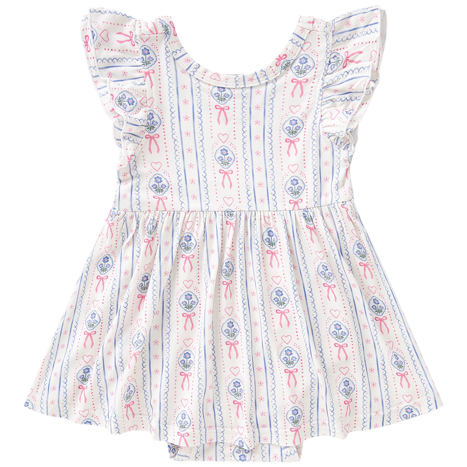 pureborn Baby GIrls Viscose from Bamboo Bodysuit Dress Ruffle Sleeve Romper Playwear Dresses 0-24M