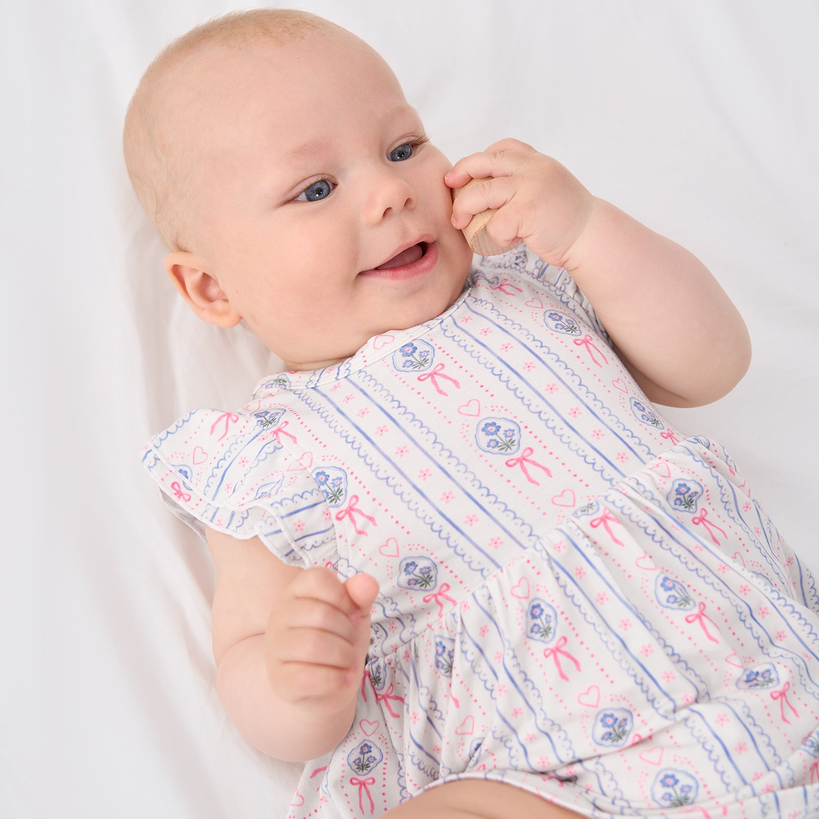 pureborn Baby GIrls Viscose from Bamboo Bodysuit Dress Ruffle Sleeve Romper Playwear Dresses 0-24M