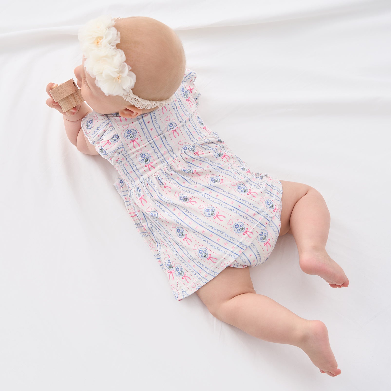 pureborn Baby GIrls Viscose from Bamboo Bodysuit Dress Ruffle Sleeve Romper Playwear Dresses 0-24M