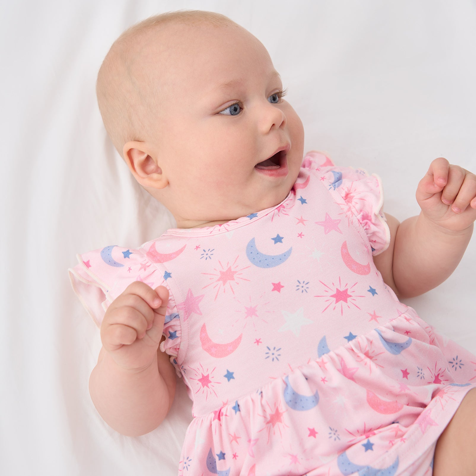 pureborn Baby GIrls Viscose from Bamboo Bodysuit Dress Ruffle Sleeve Romper Playwear Dresses 0-24M