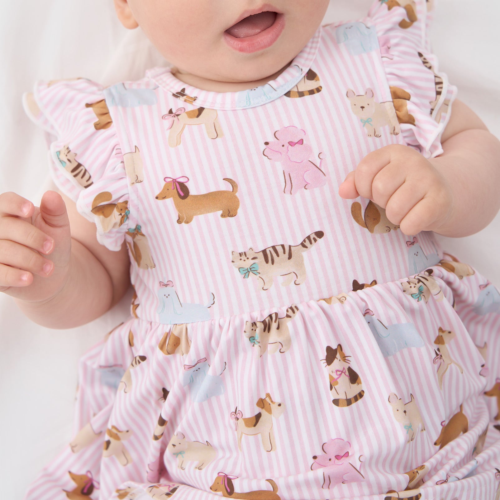 pureborn Baby GIrls Viscose from Bamboo Bodysuit Dress Ruffle Sleeve Romper Playwear Dresses 0-24M