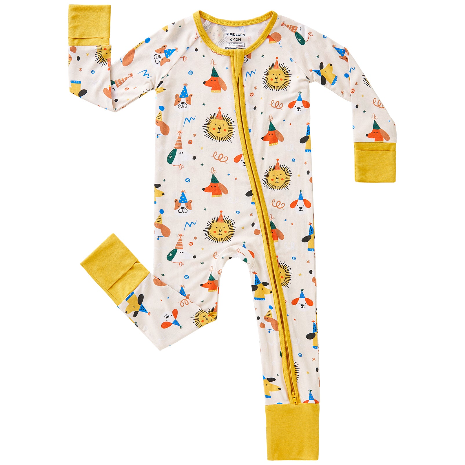 pureborn Baby Boys Sleeper Viscose from Bamboo Pajamas 2-Way Zipper Snug Fit Sleepwear Blue Cowboy Boots 0-3 Months