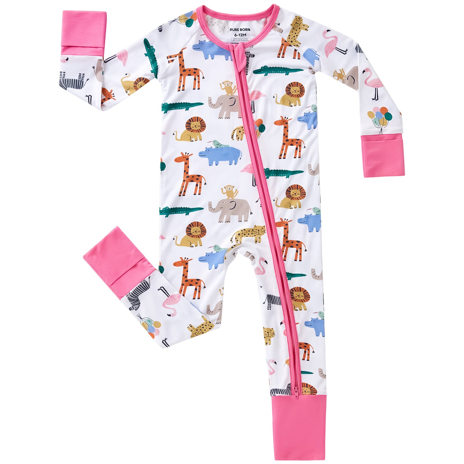 pureborn Baby Boys Sleeper Viscose from Bamboo Pajamas 2-Way Zipper Snug Fit Sleepwear Blue Cowboy Boots 0-3 Months