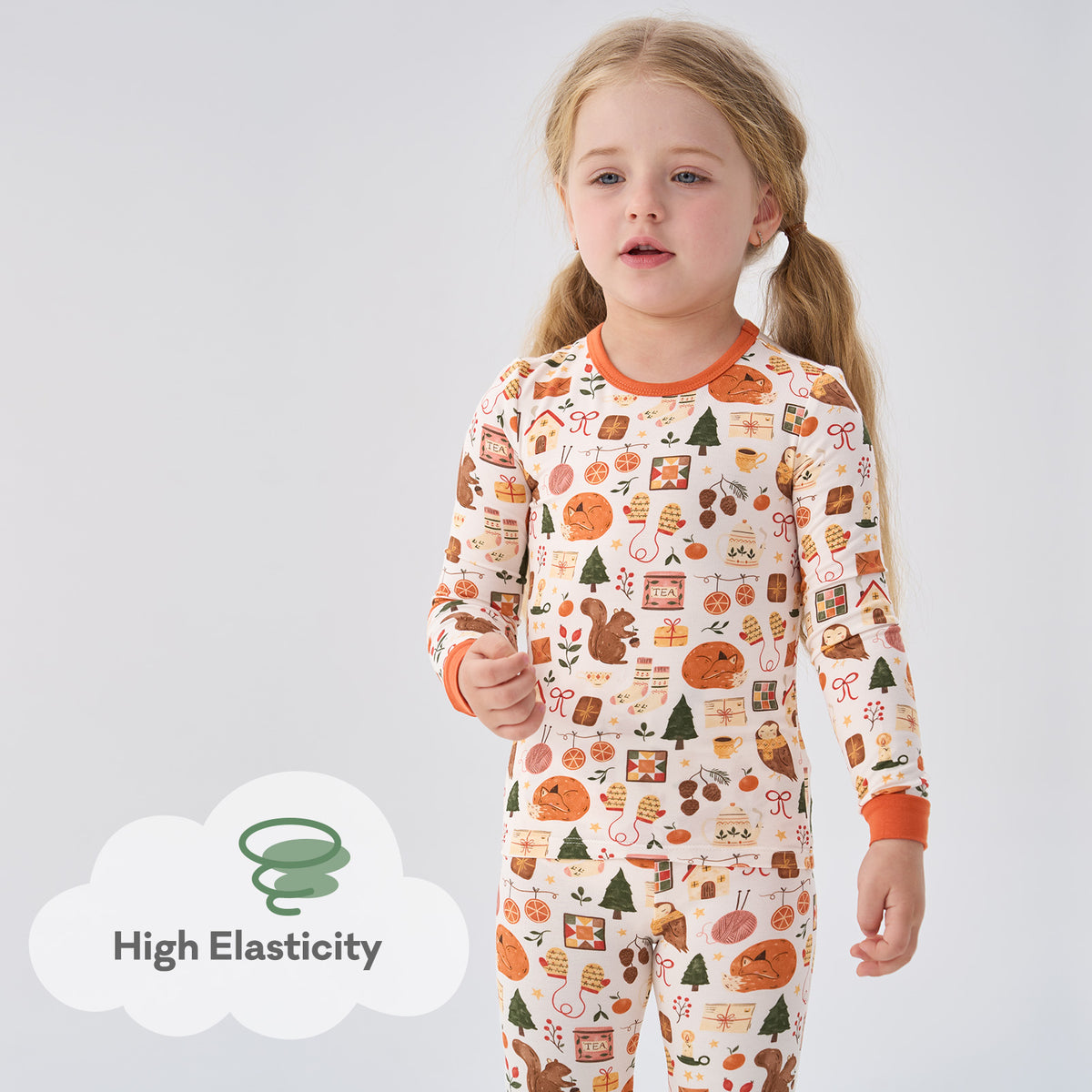 Viscose From Bamboo Pajamas for Girls Long Sleeve
