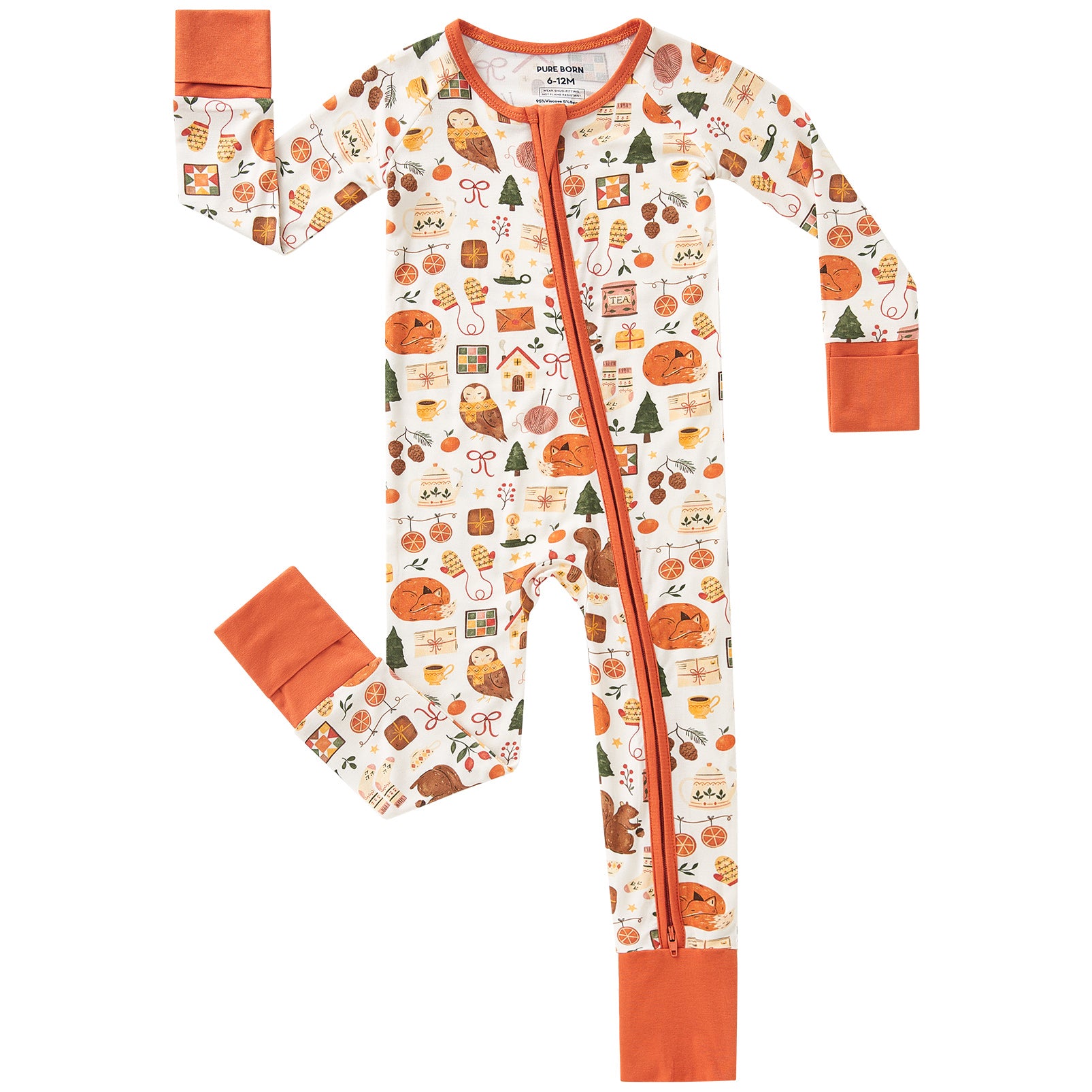 pureborn Baby Boys Sleeper Viscose from Bamboo Pajamas 2-Way Zipper Snug Fit Sleepwear Blue Cowboy Boots 0-3 Months
