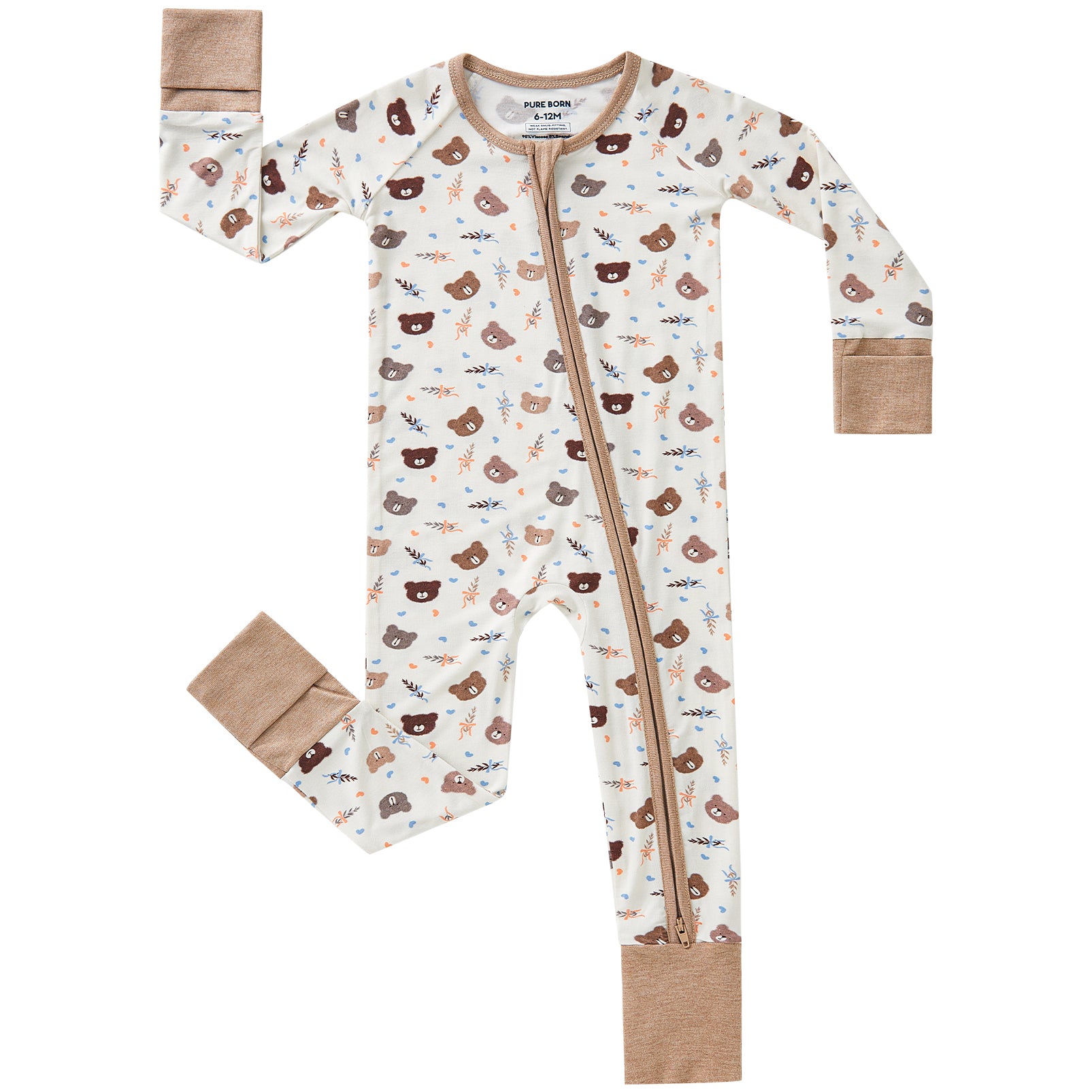 pureborn Baby Boys Sleeper Viscose from Bamboo Pajamas 2-Way Zipper Snug Fit Sleepwear Blue Cowboy Boots 0-3 Months