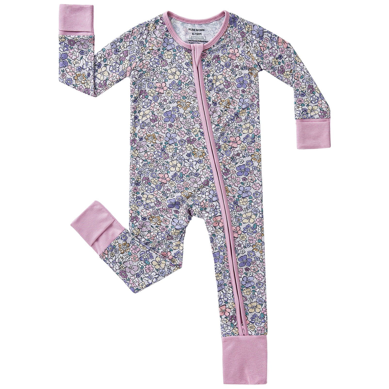 pureborn Baby Boys Sleeper Viscose from Bamboo Pajamas 2-Way Zipper Snug Fit Sleepwear Blue Cowboy Boots 0-3 Months