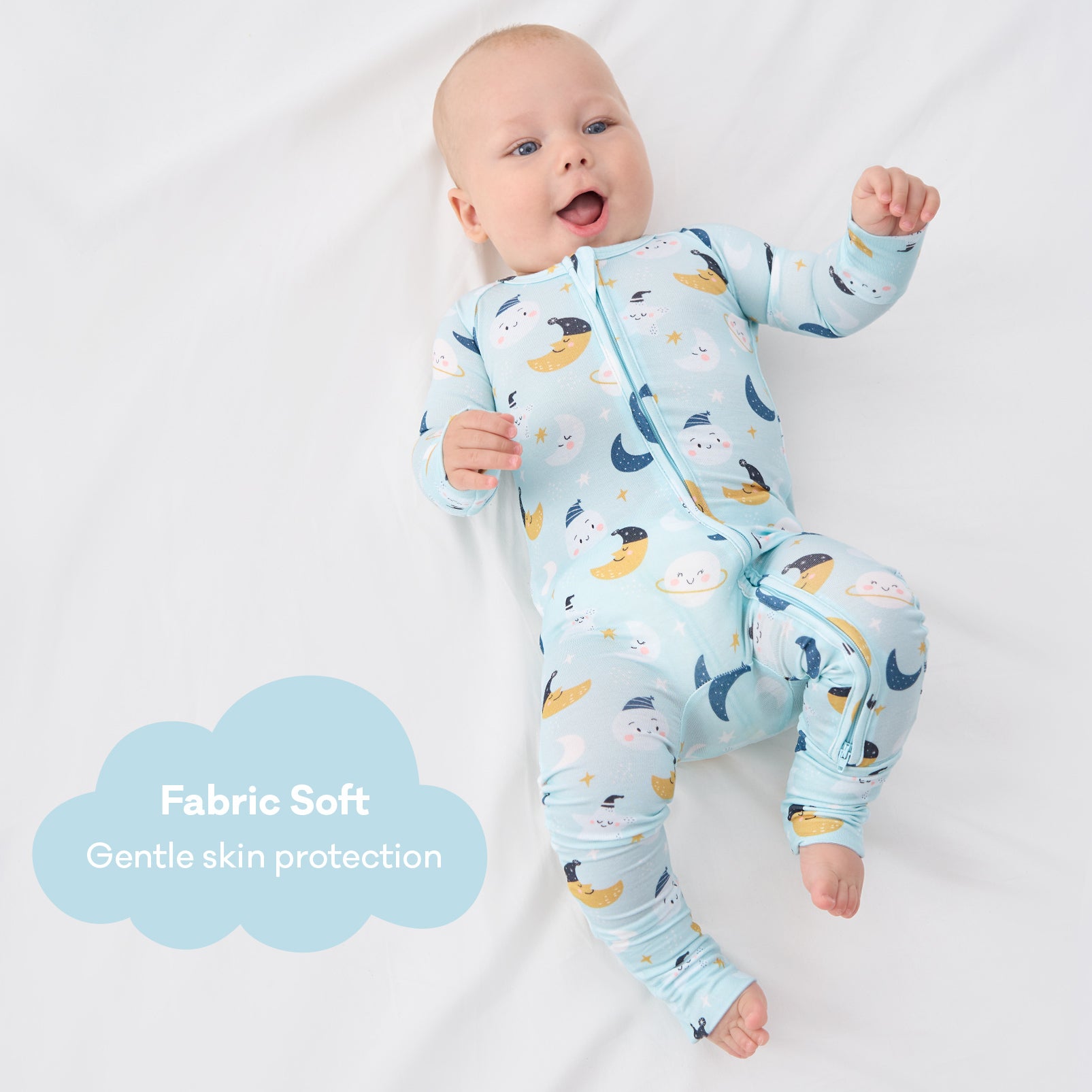 pureborn Baby Boys Sleeper Viscose from Bamboo Pajamas 2-Way Zipper Snug Fit Sleepwear Blue Cowboy Boots 0-3 Months