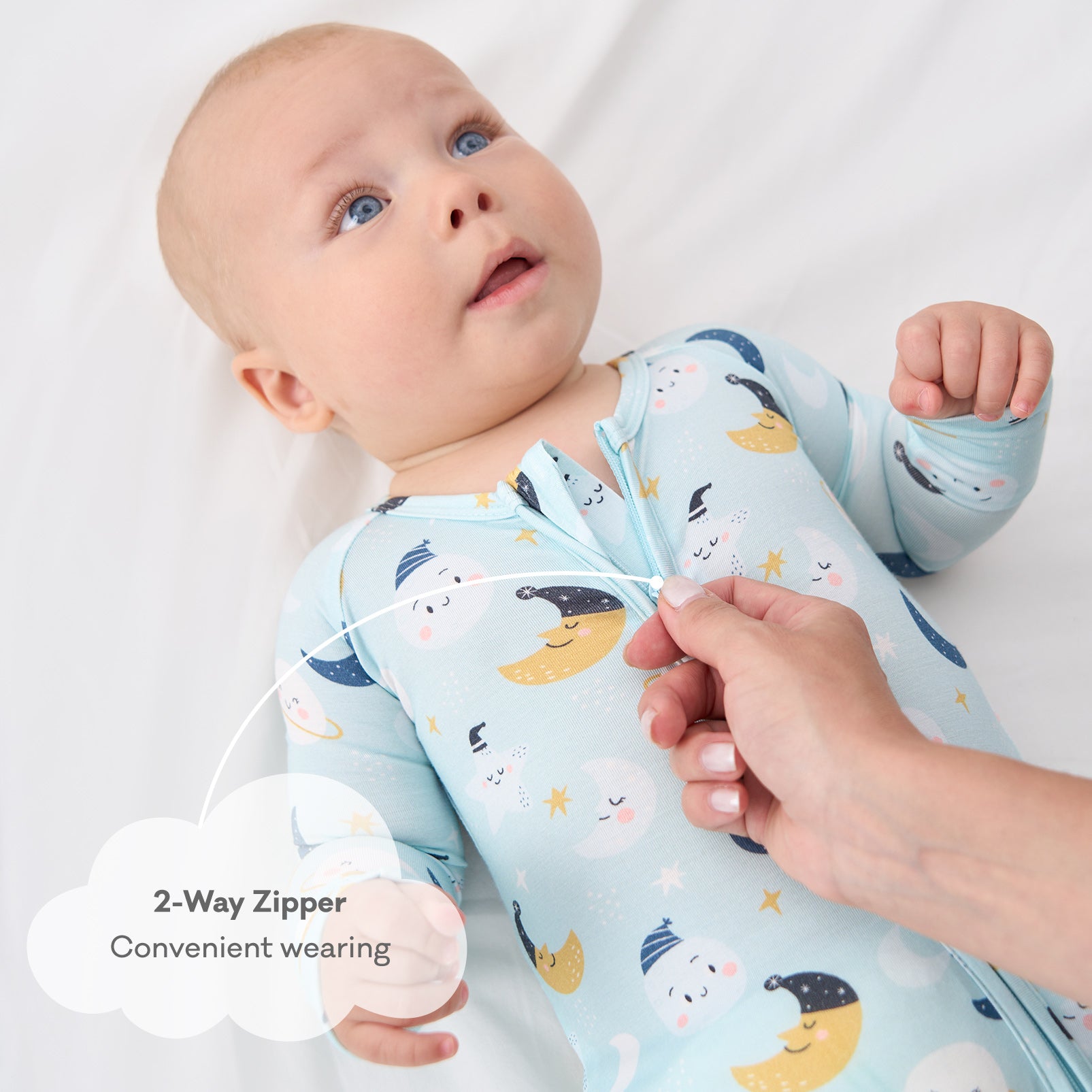 pureborn Baby Boys Sleeper Viscose from Bamboo Pajamas 2-Way Zipper Snug Fit Sleepwear Blue Cowboy Boots 0-3 Months