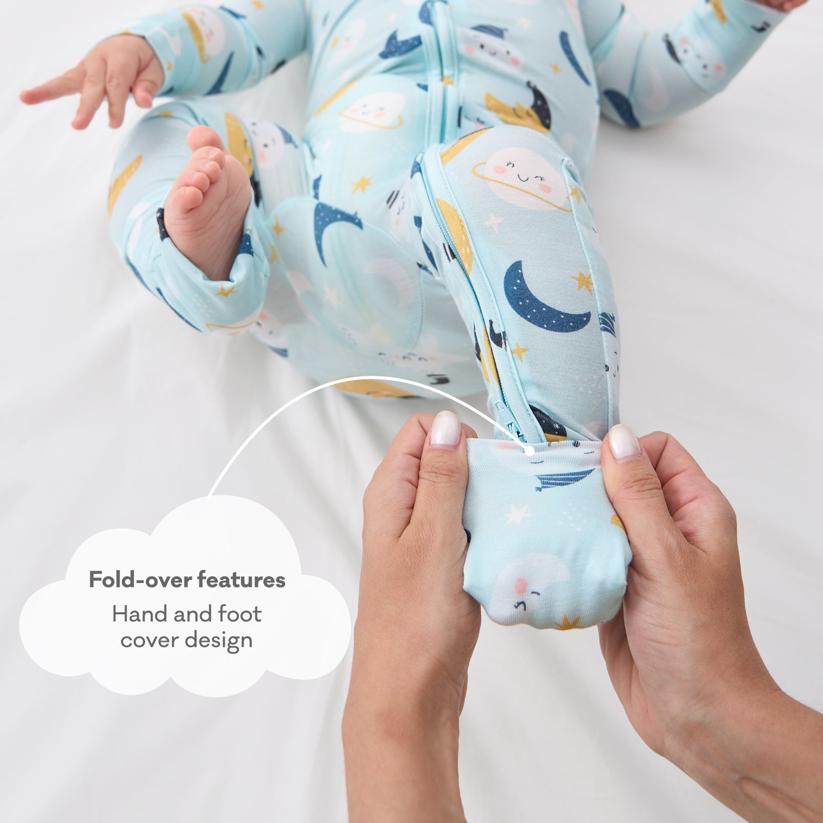 pureborn Baby Boys Sleeper Viscose from Bamboo Pajamas 2-Way Zipper Snug Fit Sleepwear Blue Cowboy Boots 0-3 Months