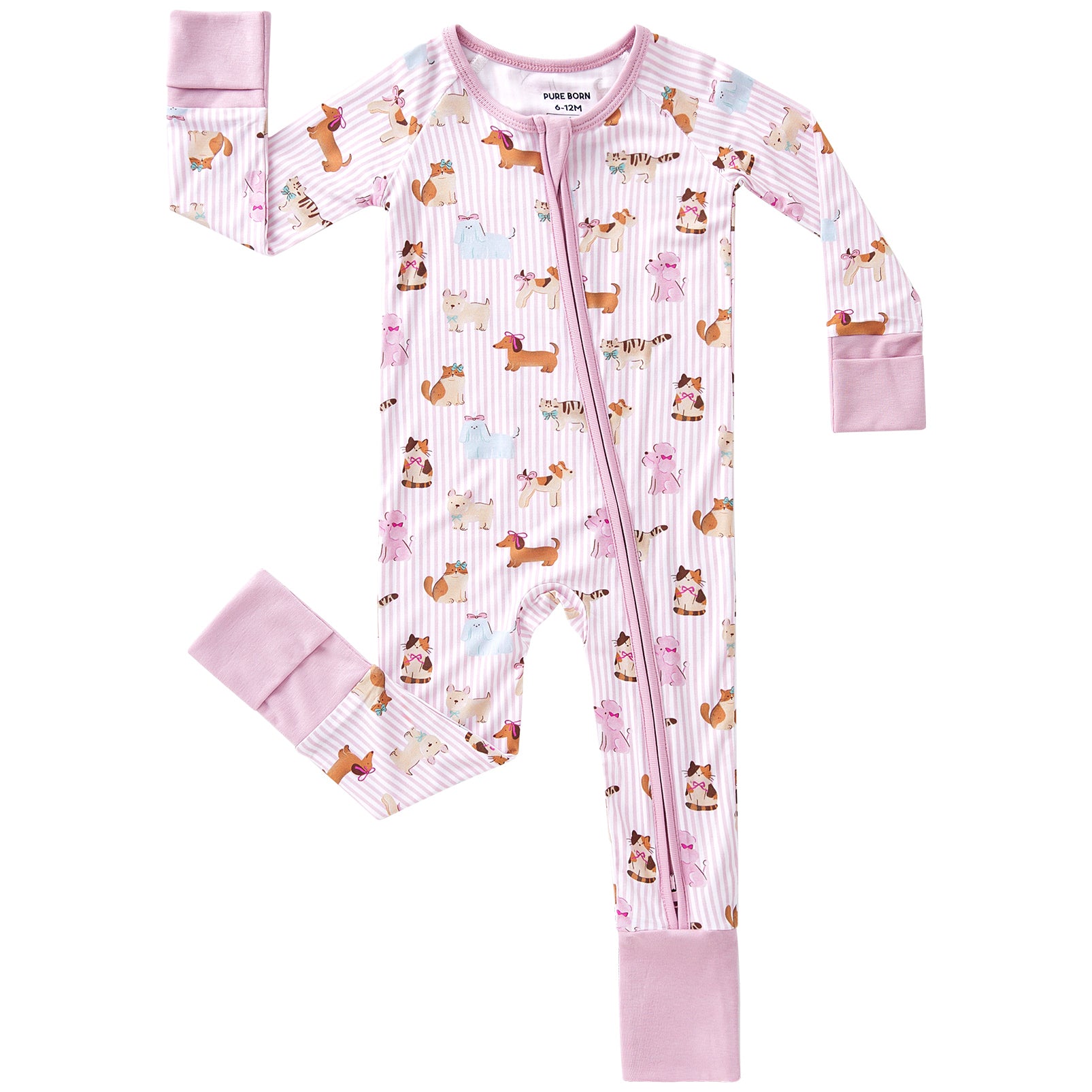 pureborn Baby Boys Sleeper Viscose from Bamboo Pajamas 2-Way Zipper Snug Fit Sleepwear Blue Cowboy Boots 0-3 Months