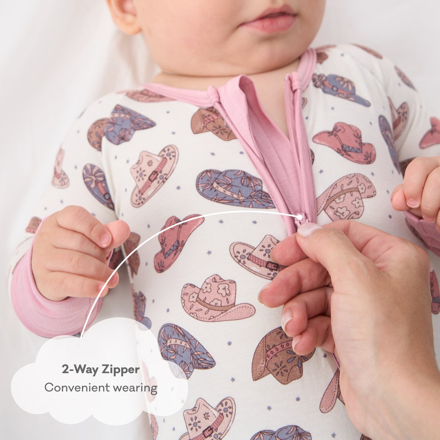 pureborn Baby Boys Sleeper Viscose from Bamboo Pajamas 2-Way Zipper Snug Fit Sleepwear Blue Cowboy Boots 0-3 Months