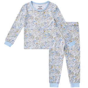 White Blue Floral