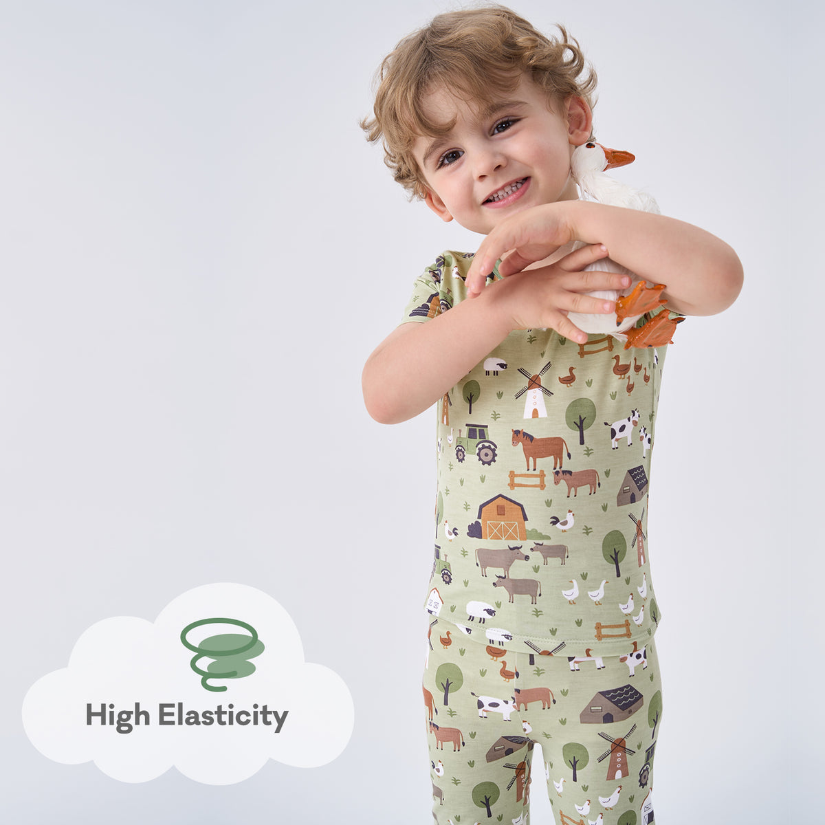 Viscose From Bamboo Pajamas Short Sleeve Long Pants Set