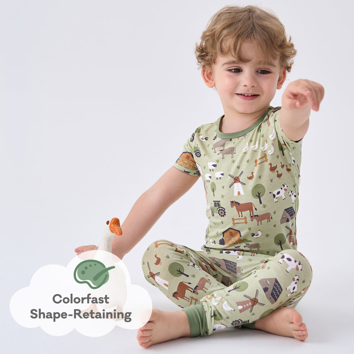 Viscose From Bamboo Pajamas Short Sleeve Long Pants Set