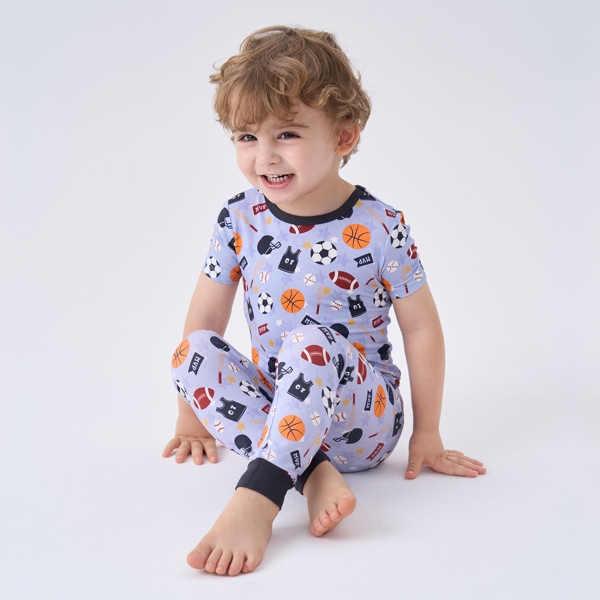 Viscose From Bamboo Pajamas Short Sleeve Long Pants Set