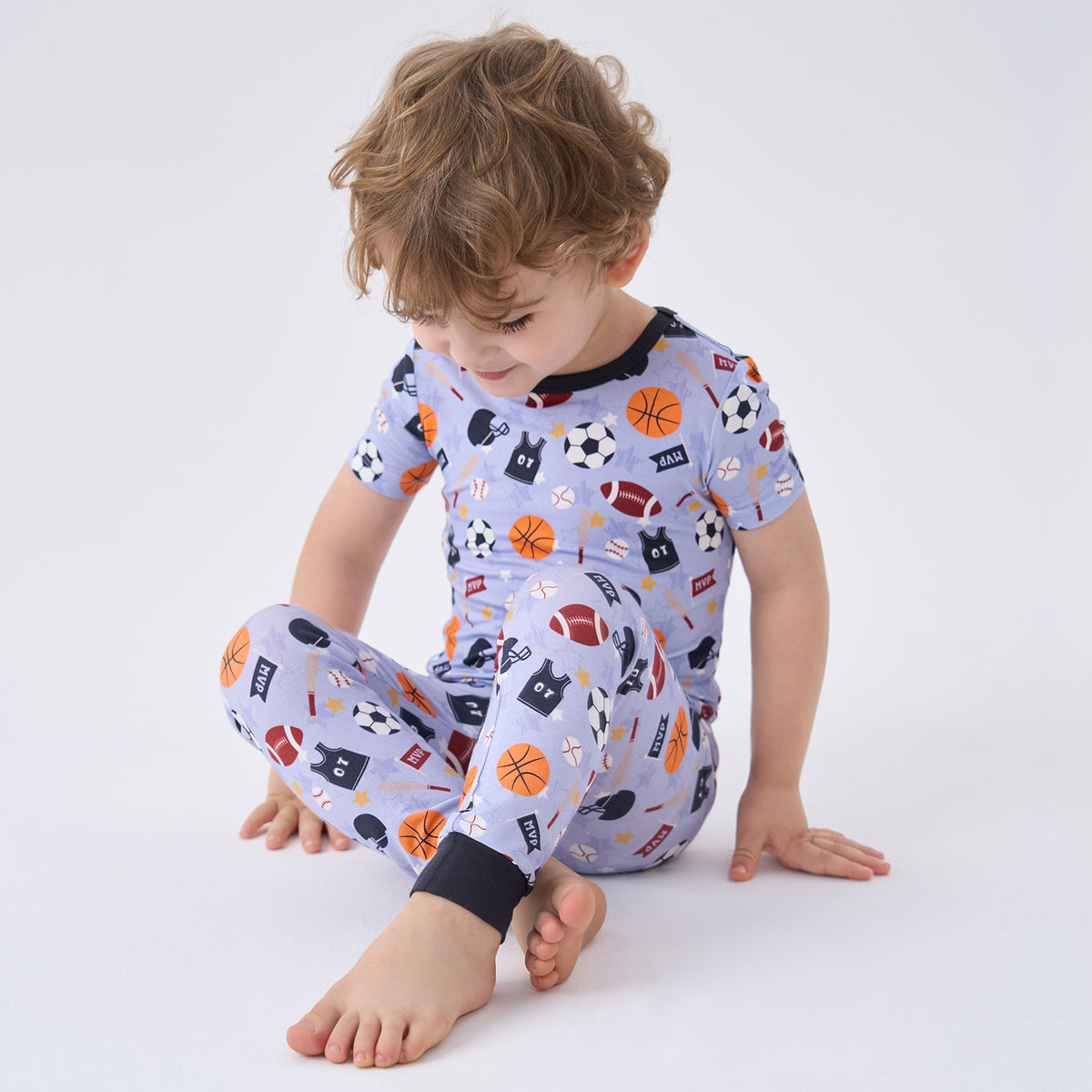 Viscose From Bamboo Pajamas Short Sleeve Long Pants Set