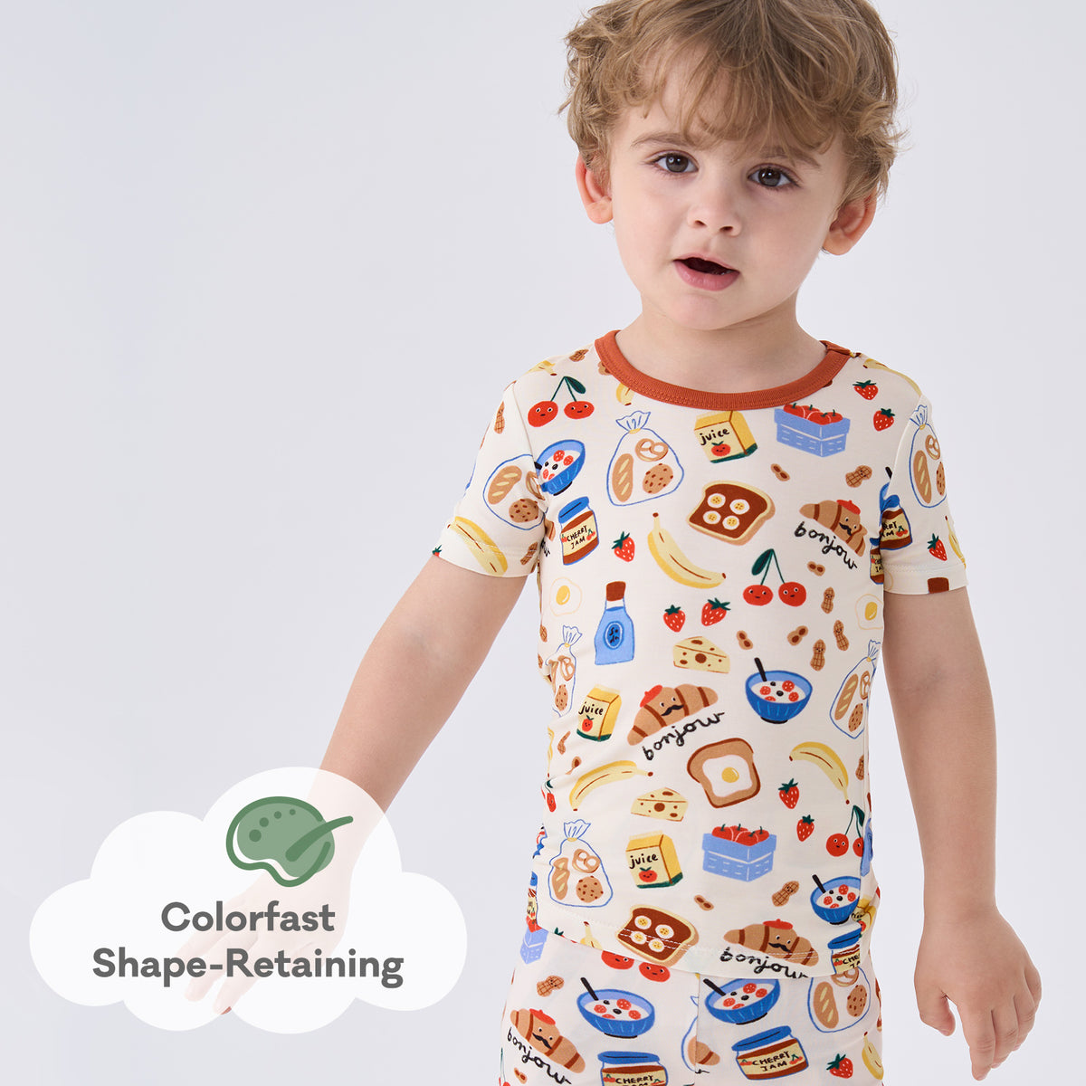Viscose From Bamboo Pajamas Short Sleeve Long Pants Set