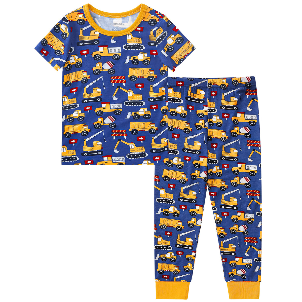 Viscose From Bamboo Pajamas Short Sleeve Long Pants Set