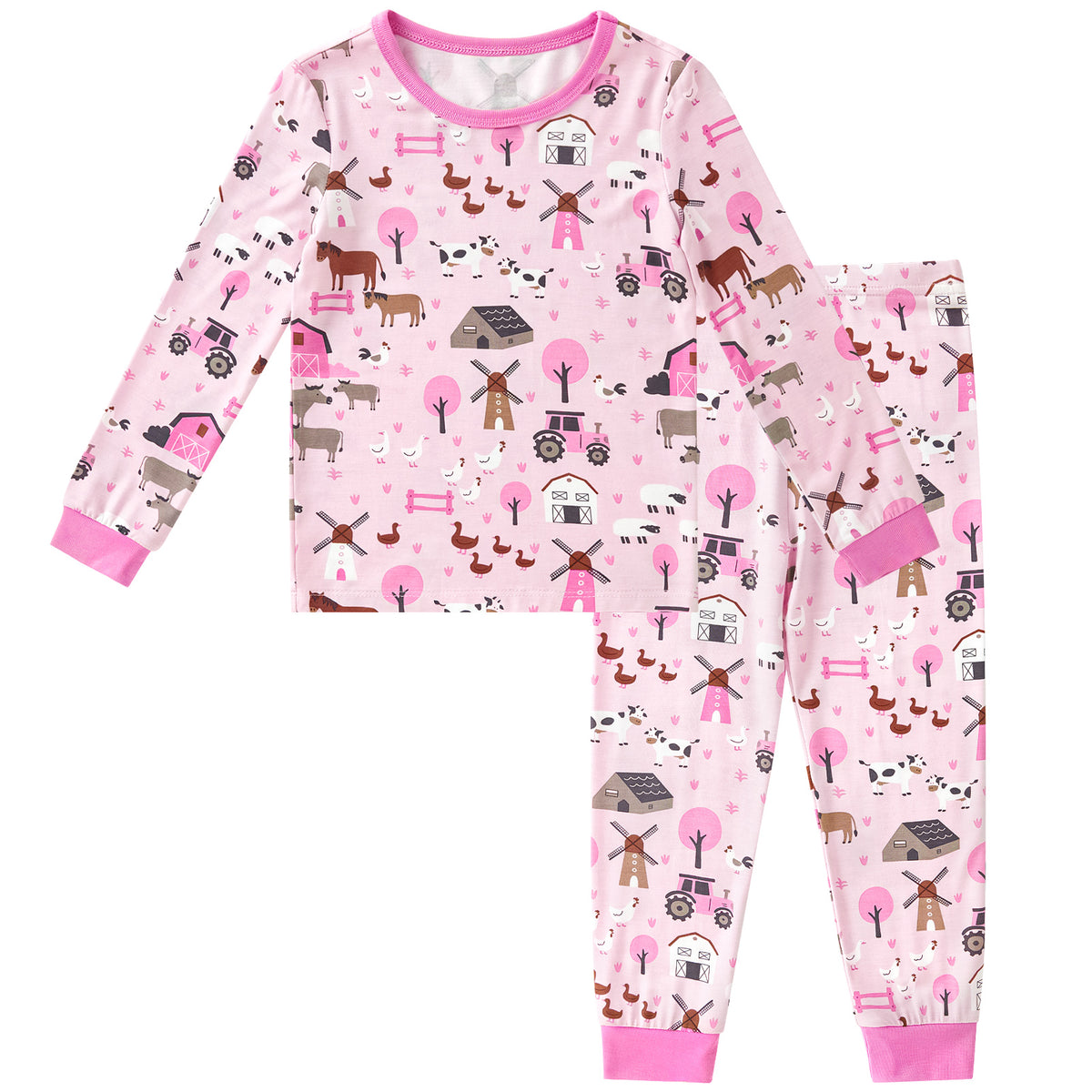Viscose From Bamboo Pajamas for Girls Long Sleeve
