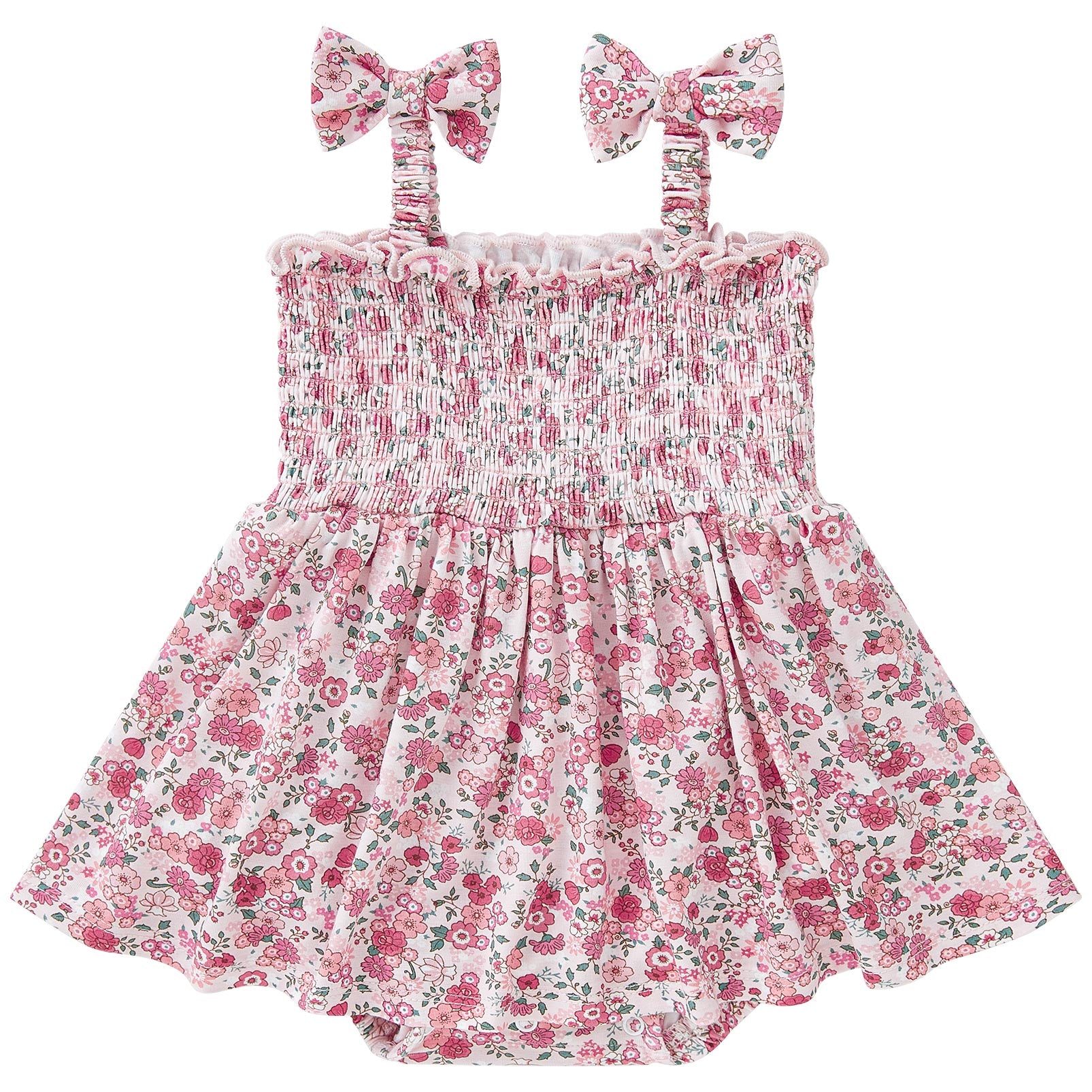 pureborn Baby GIrls Viscose from Bamboo Bodysuit Dress Ruffle Sleeve Romper Playwear Dresses 0-24M