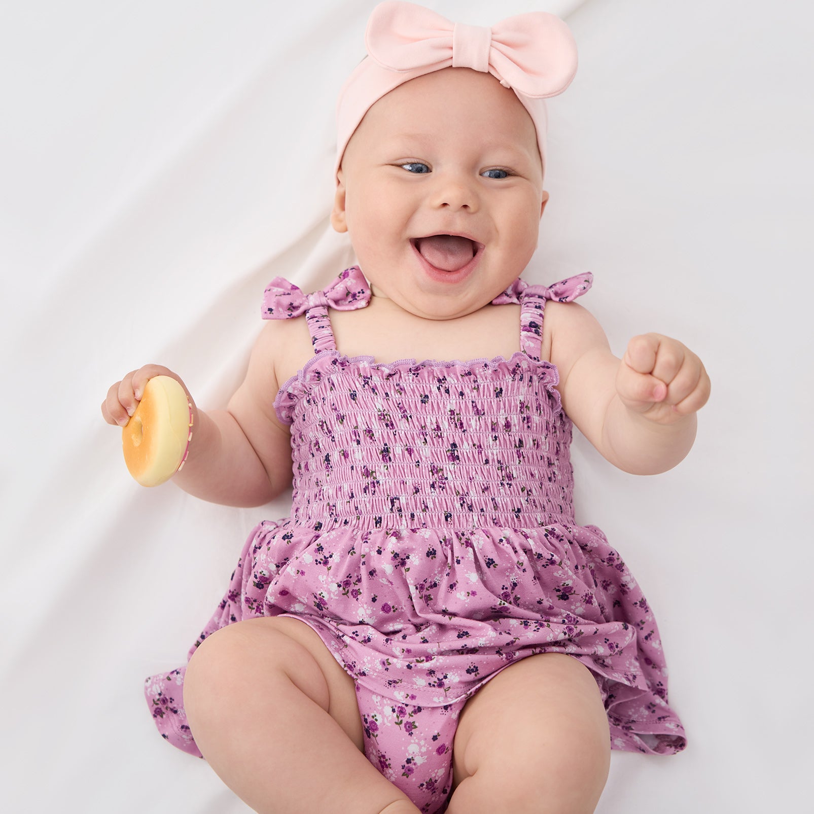 pureborn Baby GIrls Viscose from Bamboo Bodysuit Dress Ruffle Sleeve Romper Playwear Dresses 0-24M