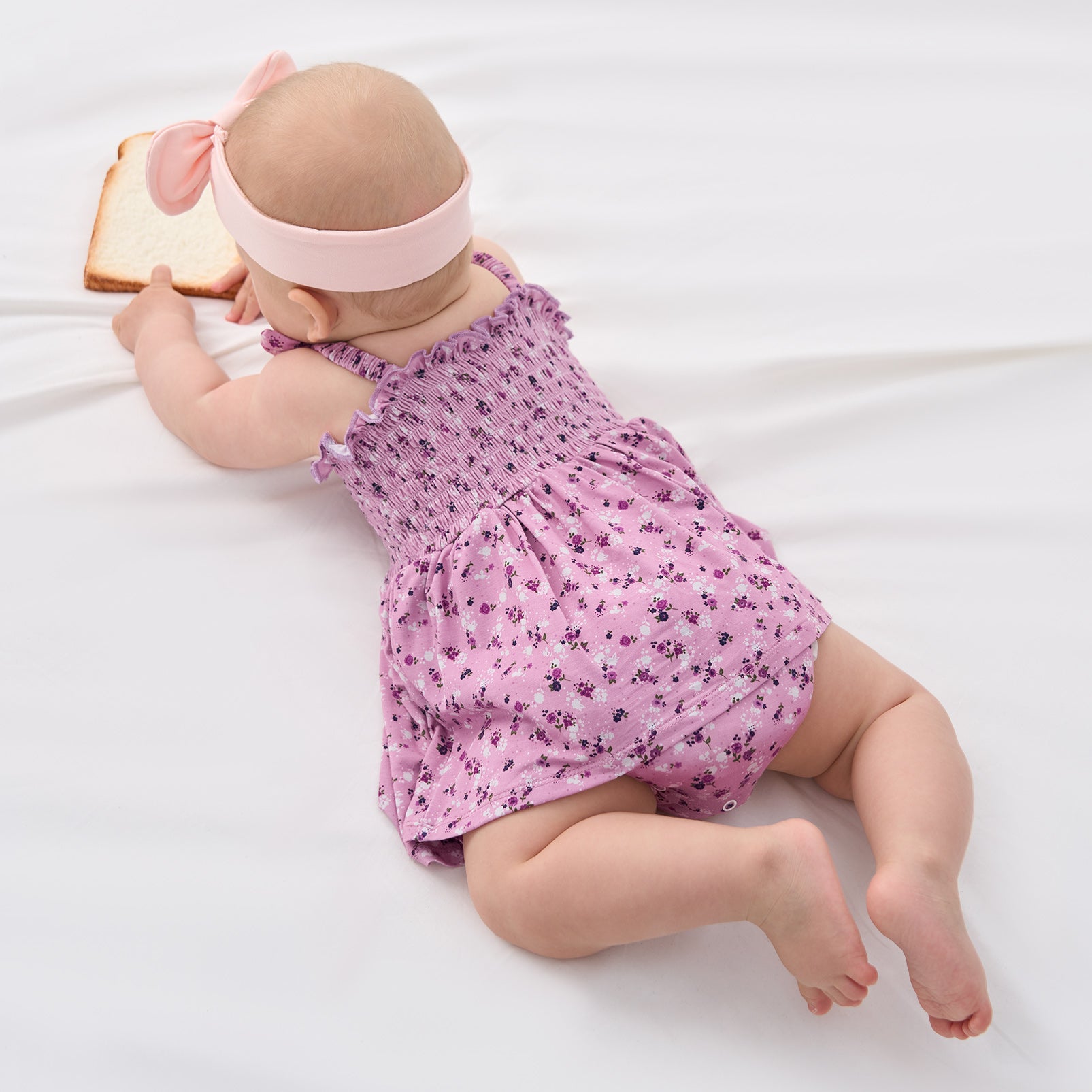 pureborn Baby GIrls Viscose from Bamboo Bodysuit Dress Ruffle Sleeve Romper Playwear Dresses 0-24M