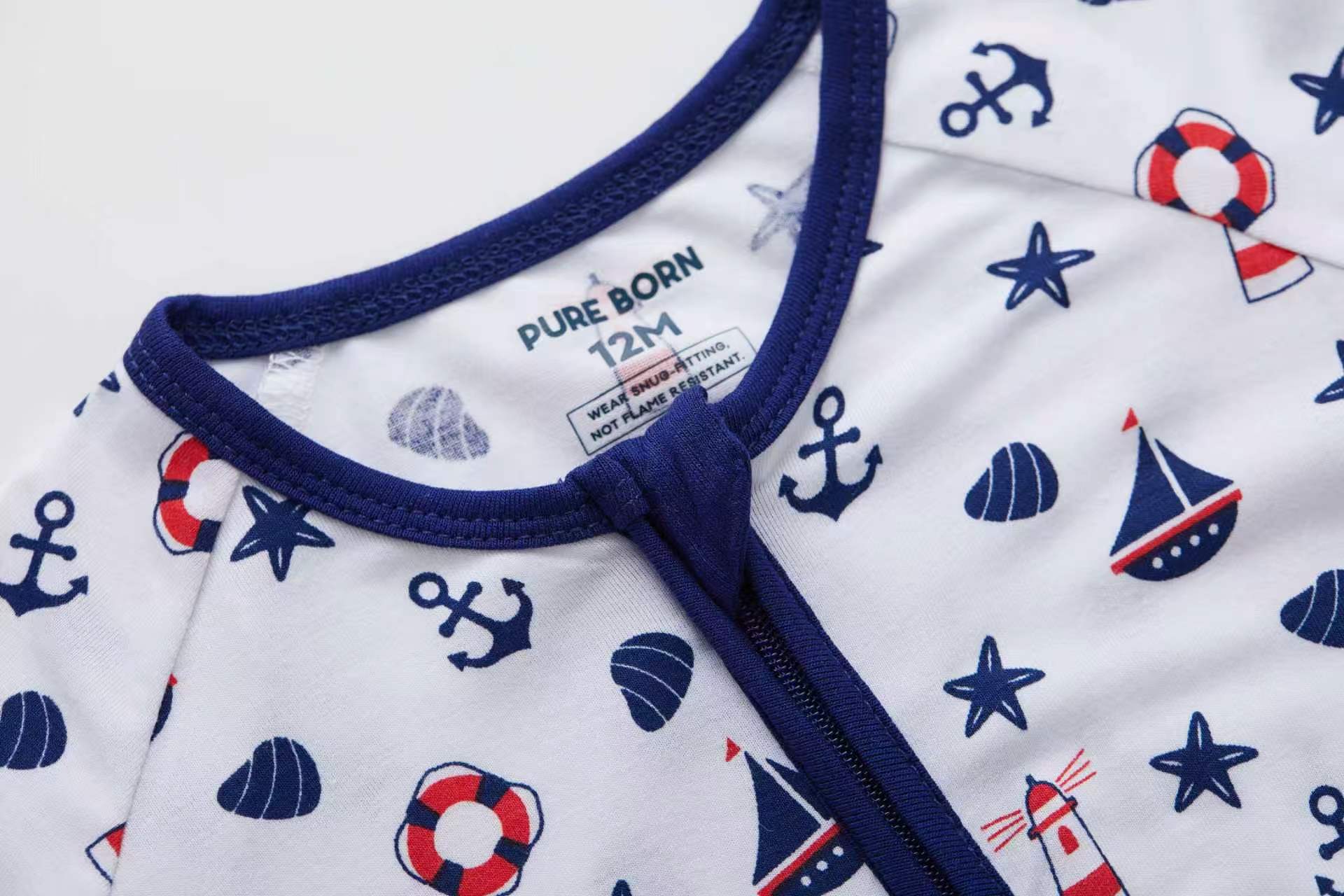 pureborn Baby Boys Sleeper Viscose from Bamboo Pajamas 2-Way Zipper Snug Fit Sleepwear Blue Cowboy Boots 0-3 Months