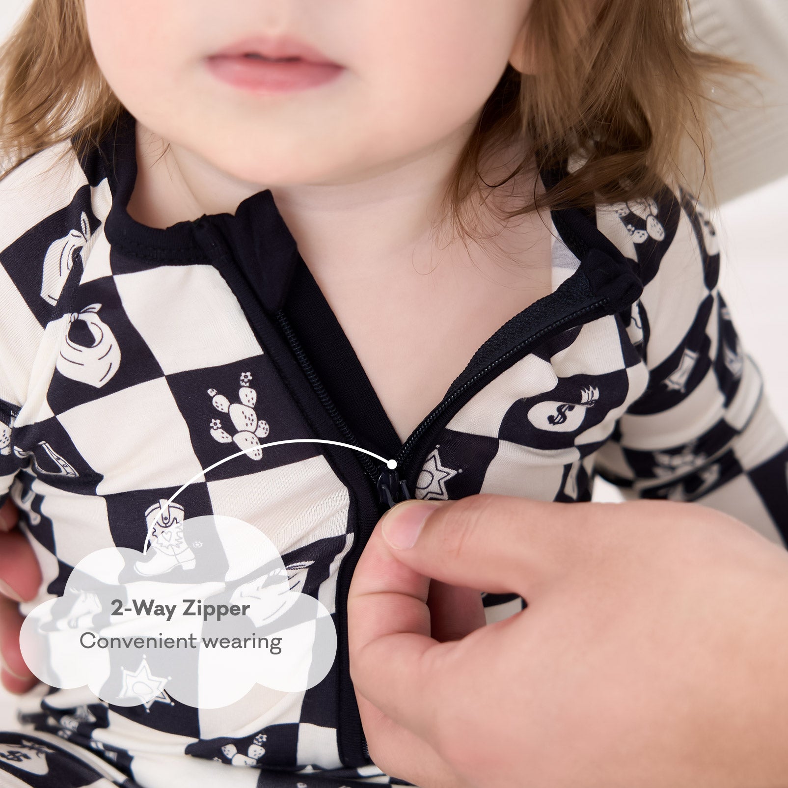 pureborn Baby Boys Sleeper Viscose from Bamboo Pajamas 2-Way Zipper Snug Fit Sleepwear Blue Cowboy Boots 0-3 Months