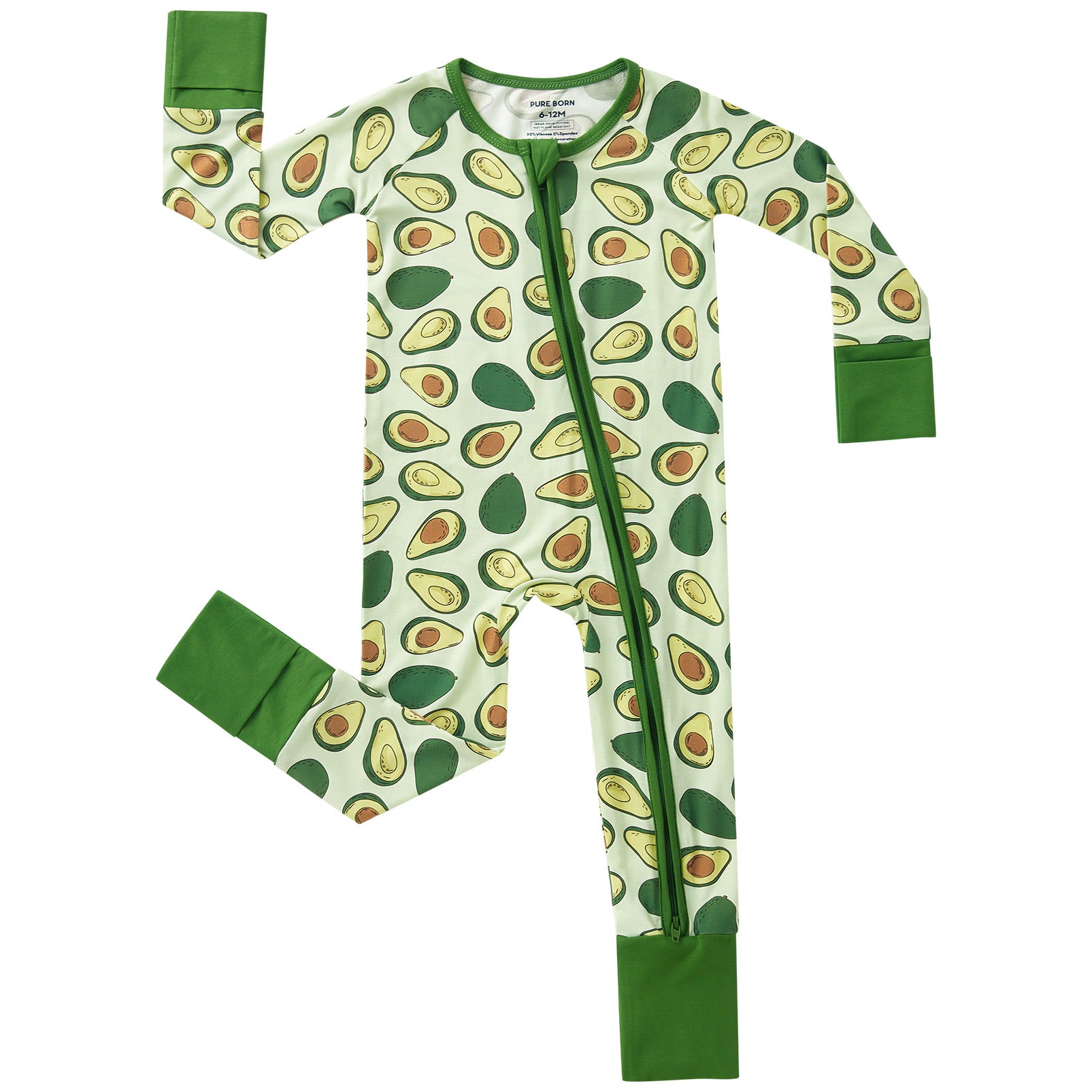 pureborn Baby Boys Sleeper Viscose from Bamboo Pajamas 2-Way Zipper Snug Fit Sleepwear Blue Cowboy Boots 0-3 Months