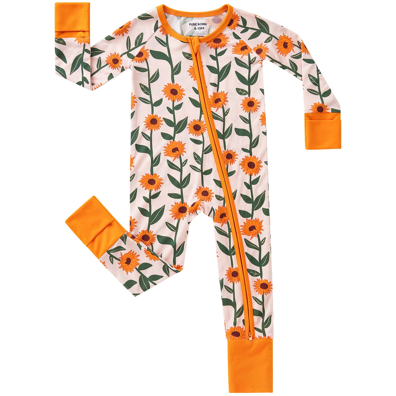 pureborn Baby Boys Sleeper Viscose from Bamboo Pajamas 2-Way Zipper Snug Fit Sleepwear Blue Cowboy Boots 0-3 Months