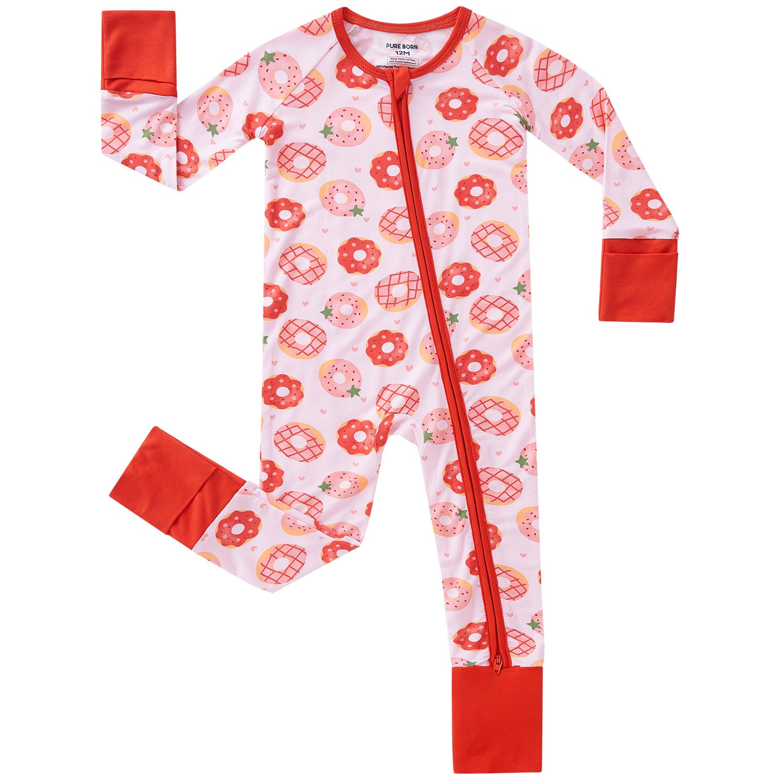 pureborn Baby Boys Sleeper Viscose from Bamboo Pajamas 2-Way Zipper Snug Fit Sleepwear Blue Cowboy Boots 0-3 Months