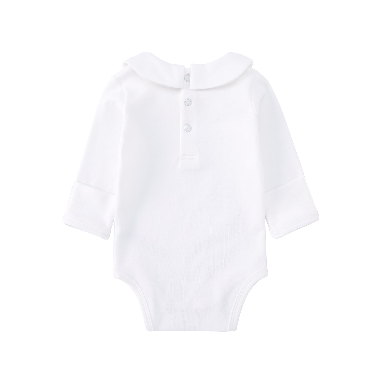 pureborn 2-Pack Unisex Baby Bodysuit Solid Baptism Long Sleeve peter pan collar White 12-18 Months