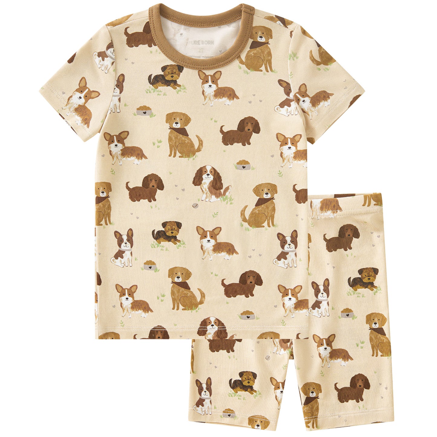 pureborn Toddler Little Kids Viscose From Bamboo Pajamas Set Short Sleeve Pjs Snug Fit Sleepwear 2pcs