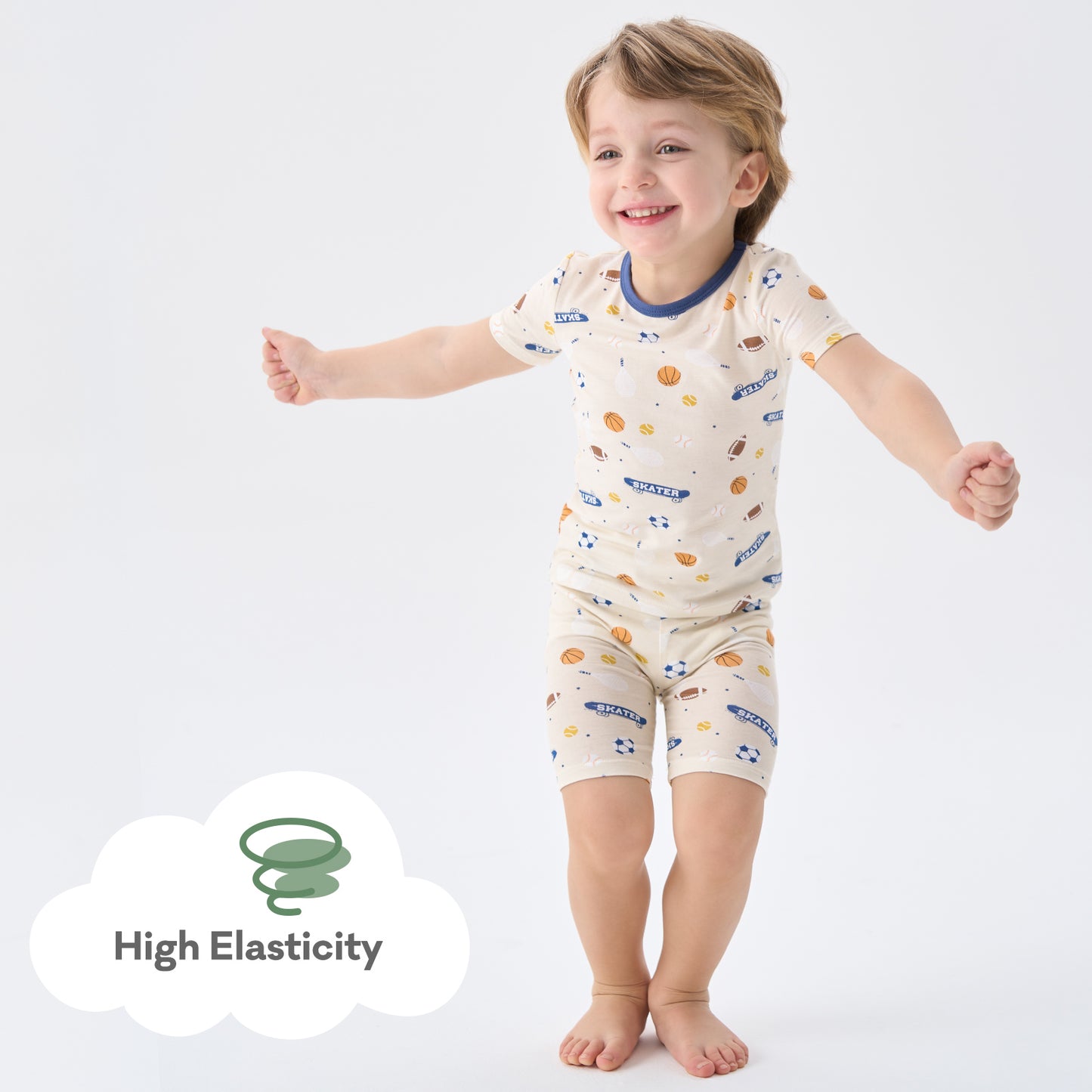 pureborn Toddler Little Kids Viscose From Bamboo Pajamas Set Short Sleeve Pjs Snug Fit Sleepwear 2pcs