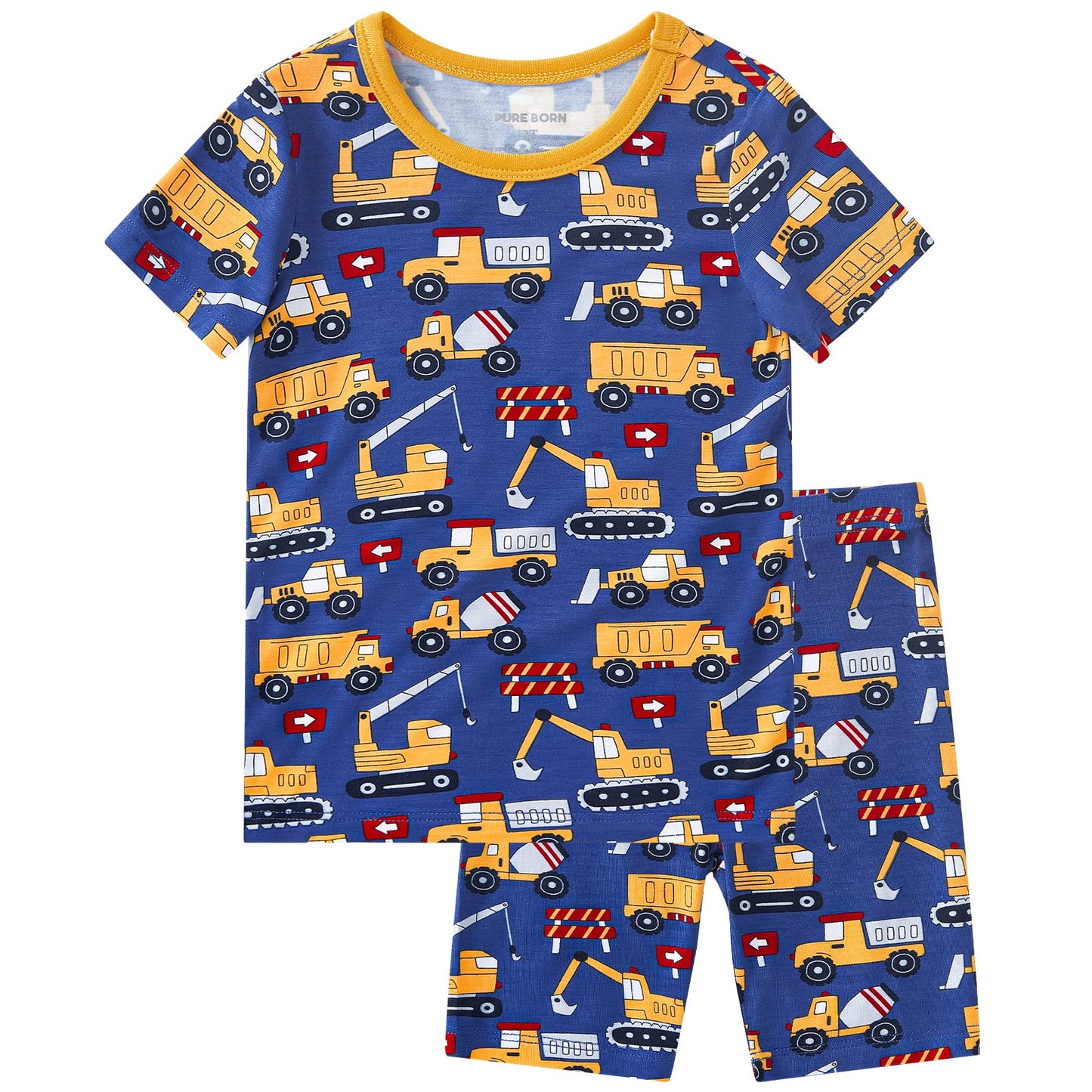 pureborn Toddler Little Kids Viscose From Bamboo Pajamas Set Short Sleeve Pjs Snug Fit Sleepwear 2pcs