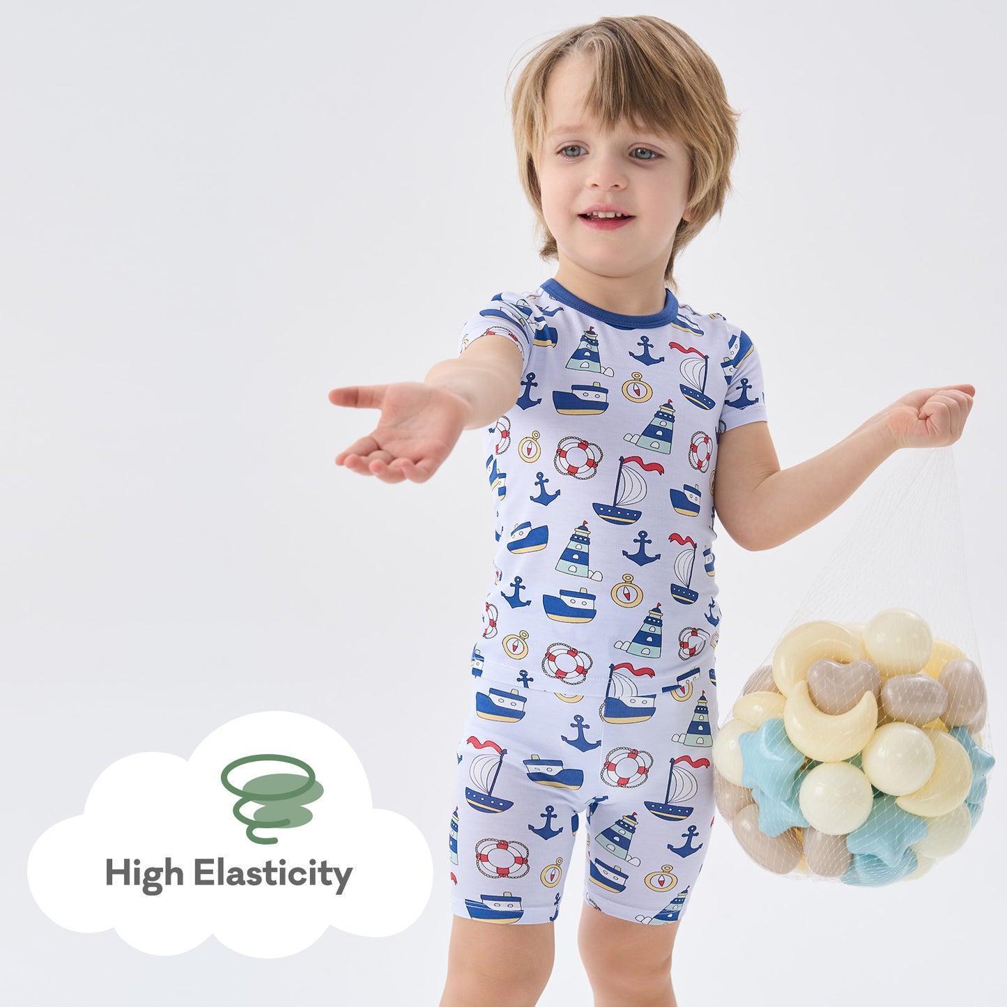 pureborn Toddler Little Kids Viscose From Bamboo Pajamas Set Short Sleeve Pjs Snug Fit Sleepwear 2pcs