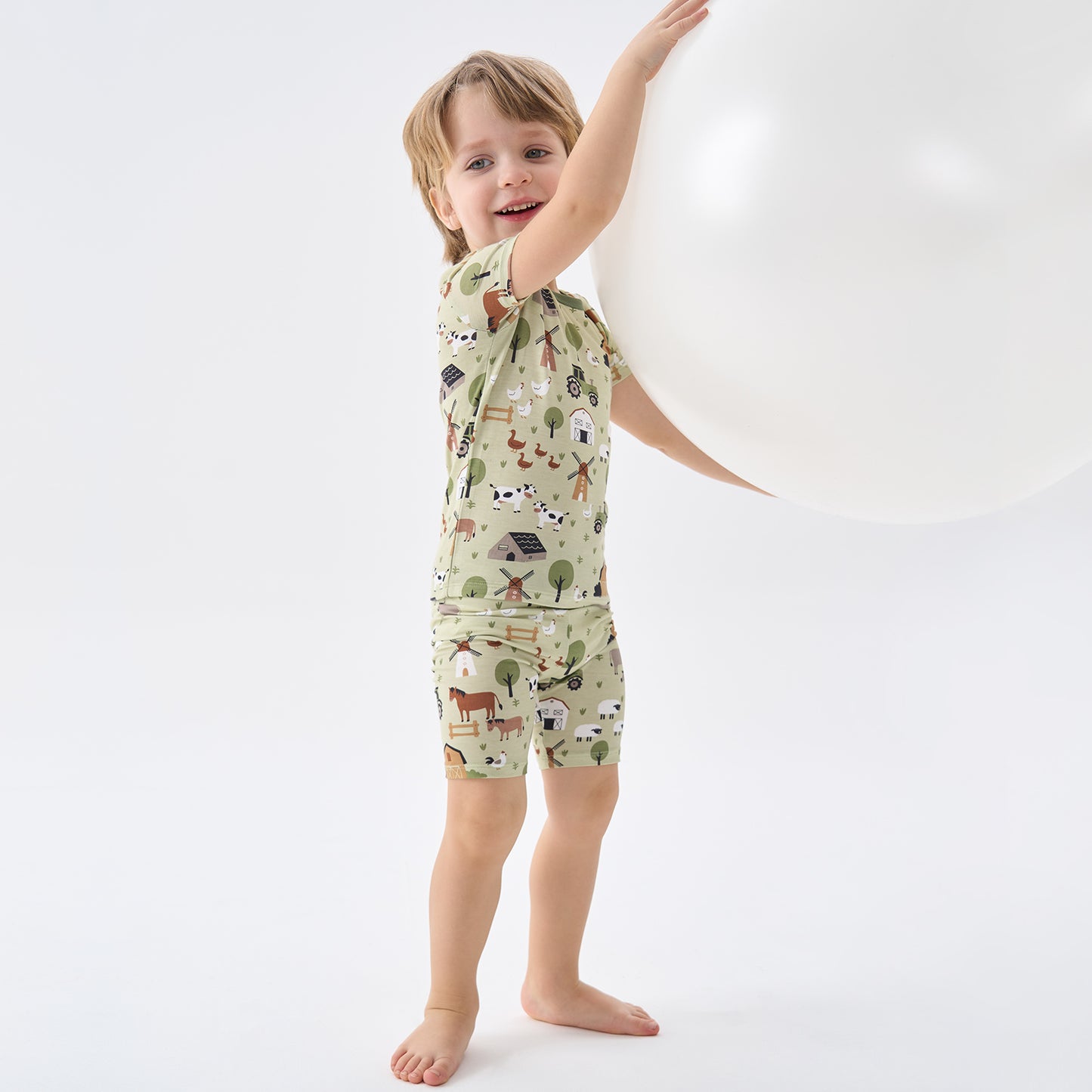 pureborn Toddler Little Kids Viscose From Bamboo Pajamas Set Short Sleeve Pjs Snug Fit Sleepwear 2pcs