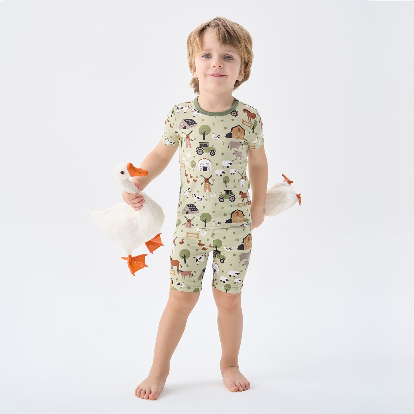 pureborn Toddler Little Kids Viscose From Bamboo Pajamas Set Short Sleeve Pjs Snug Fit Sleepwear 2pcs