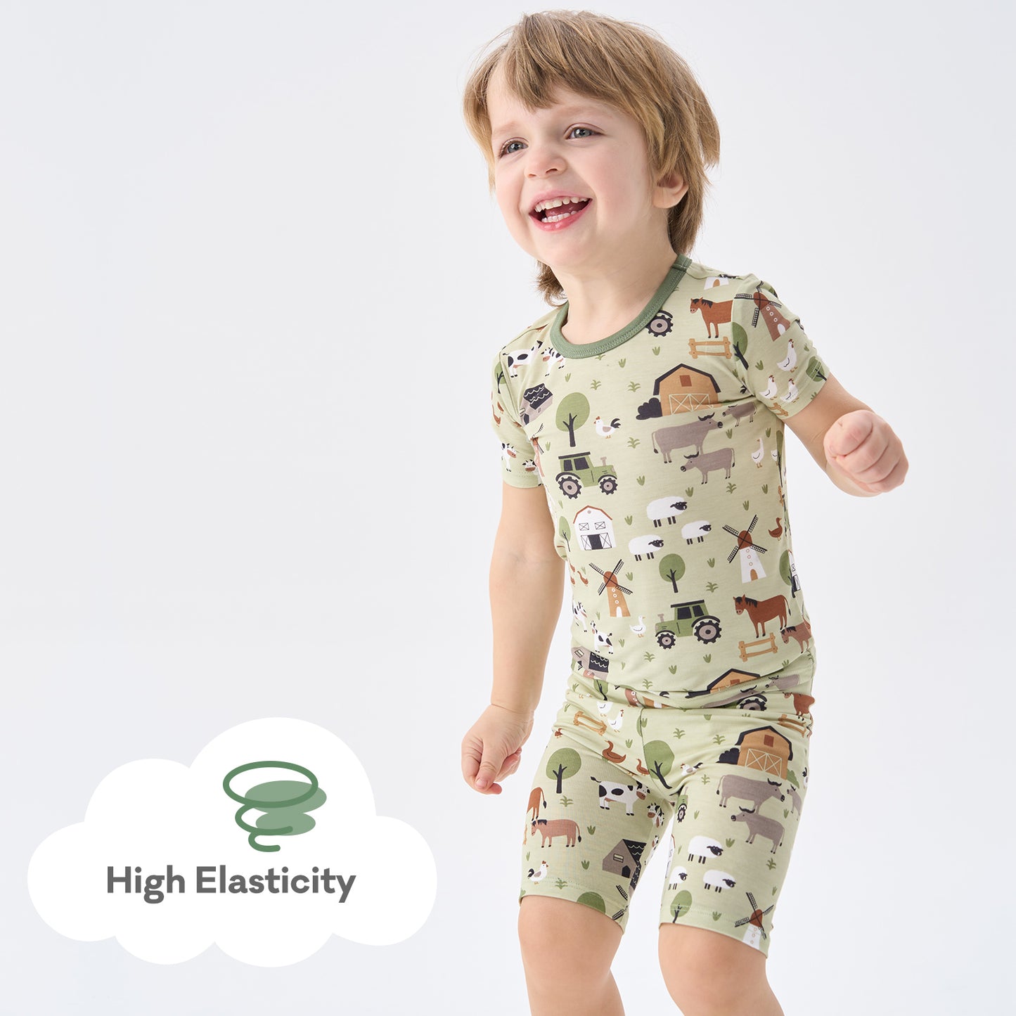 pureborn Toddler Little Kids Viscose From Bamboo Pajamas Set Short Sleeve Pjs Snug Fit Sleepwear 2pcs