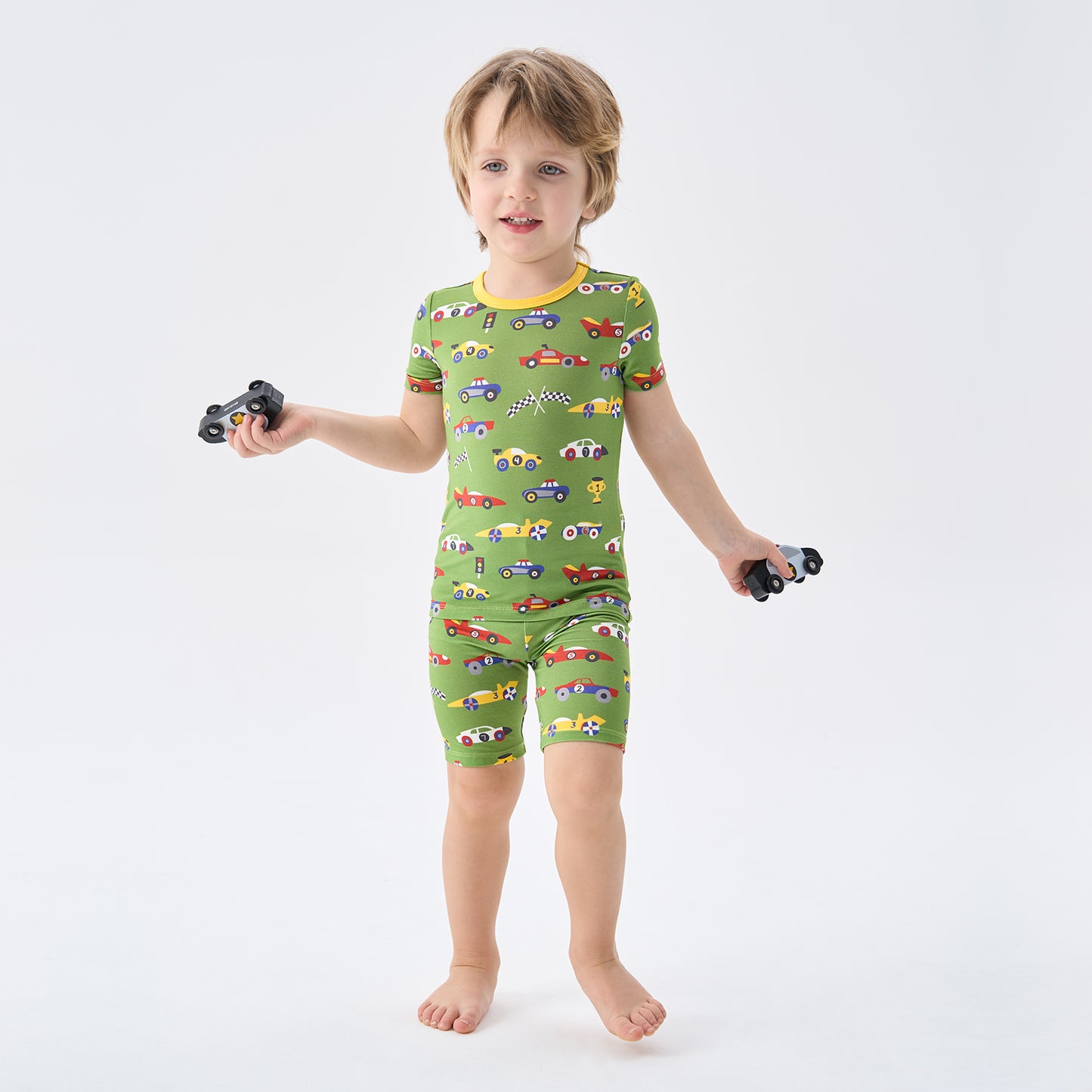 pureborn Toddler Little Kids Viscose From Bamboo Pajamas Set Short Sleeve Pjs Snug Fit Sleepwear 2pcs