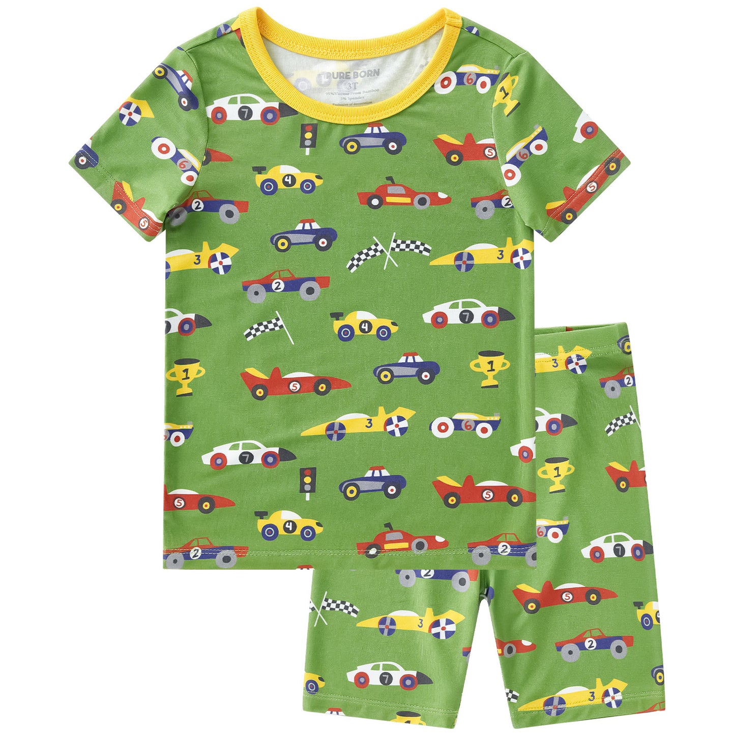 pureborn Toddler Little Kids Viscose From Bamboo Pajamas Set Short Sleeve Pjs Snug Fit Sleepwear 2pcs
