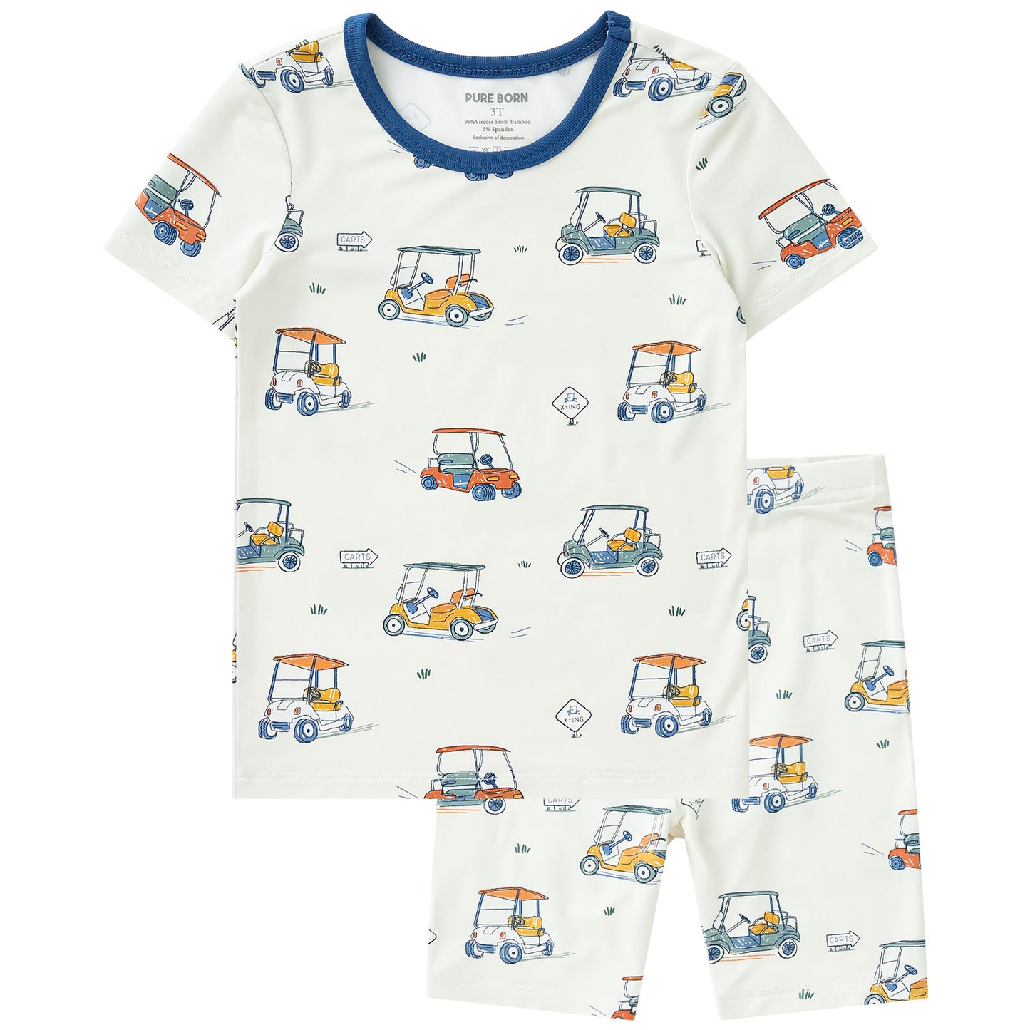 pureborn Toddler Little Kids Viscose From Bamboo Pajamas Set Short Sleeve Pjs Snug Fit Sleepwear 2pcs
