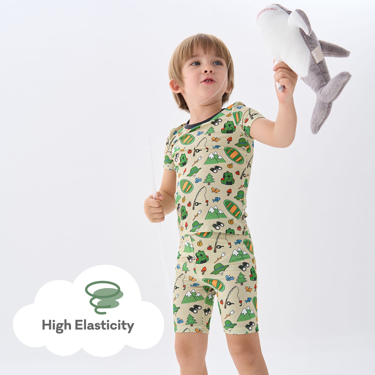 pureborn Toddler Little Kids Viscose From Bamboo Pajamas Set Short Sleeve Pjs Snug Fit Sleepwear 2pcs