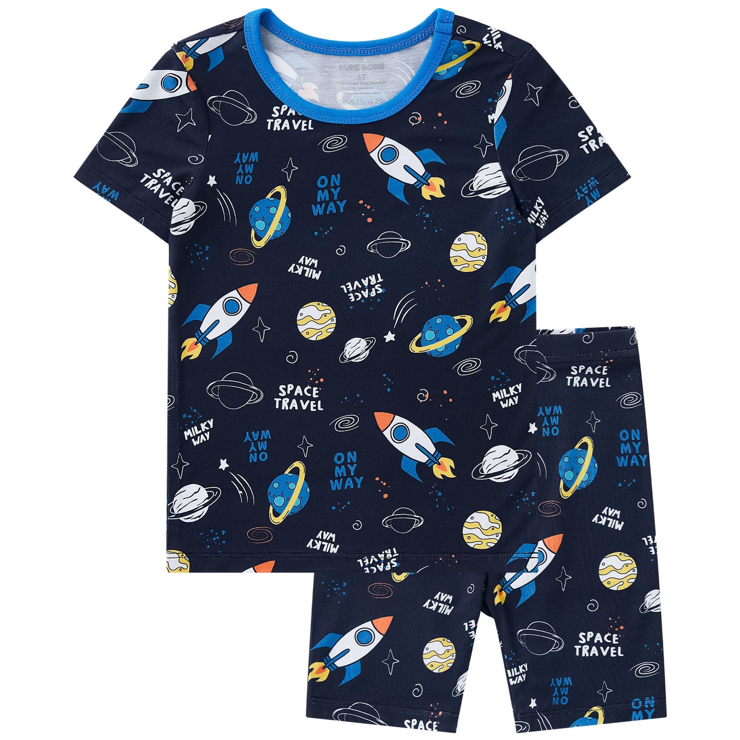 pureborn Toddler Little Kids Viscose From Bamboo Pajamas Set Short Sleeve Pjs Snug Fit Sleepwear 2pcs