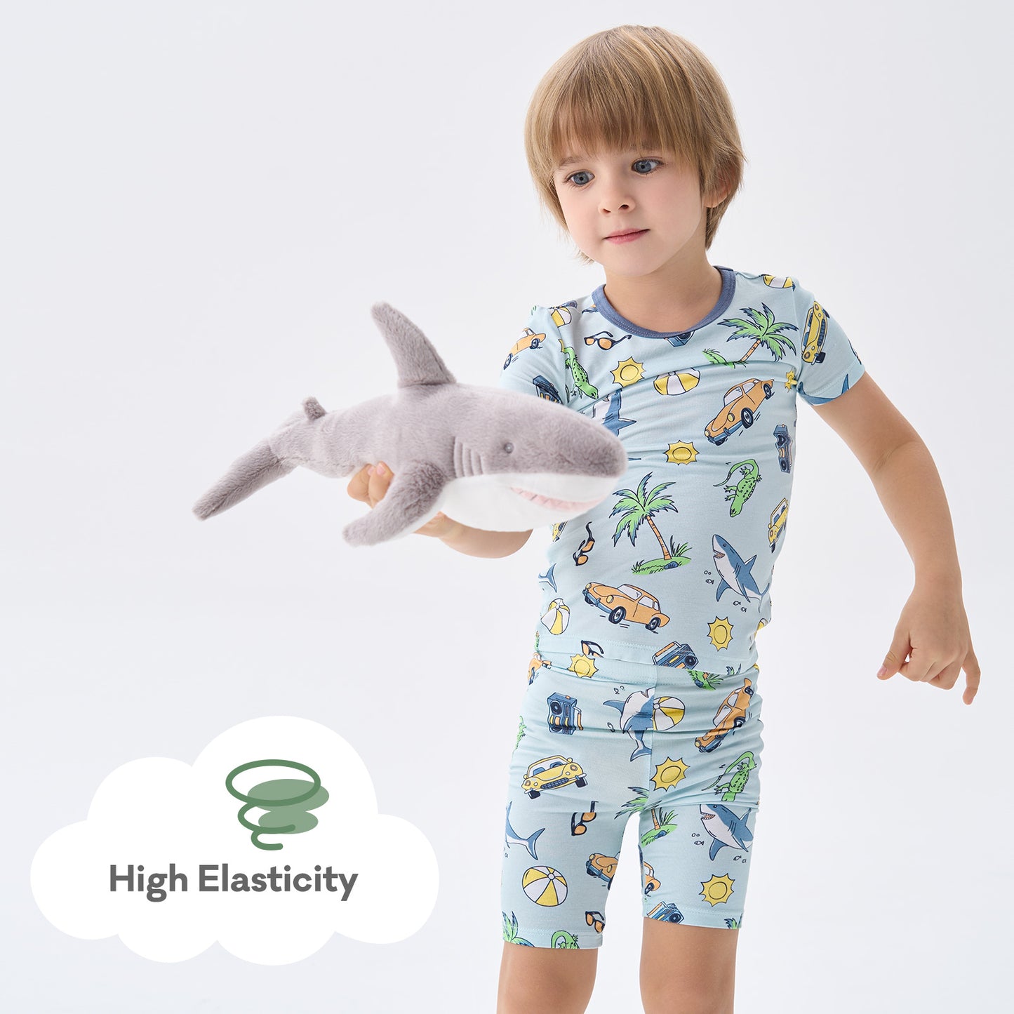 pureborn Toddler Little Kids Viscose From Bamboo Pajamas Set Short Sleeve Pjs Snug Fit Sleepwear 2pcs