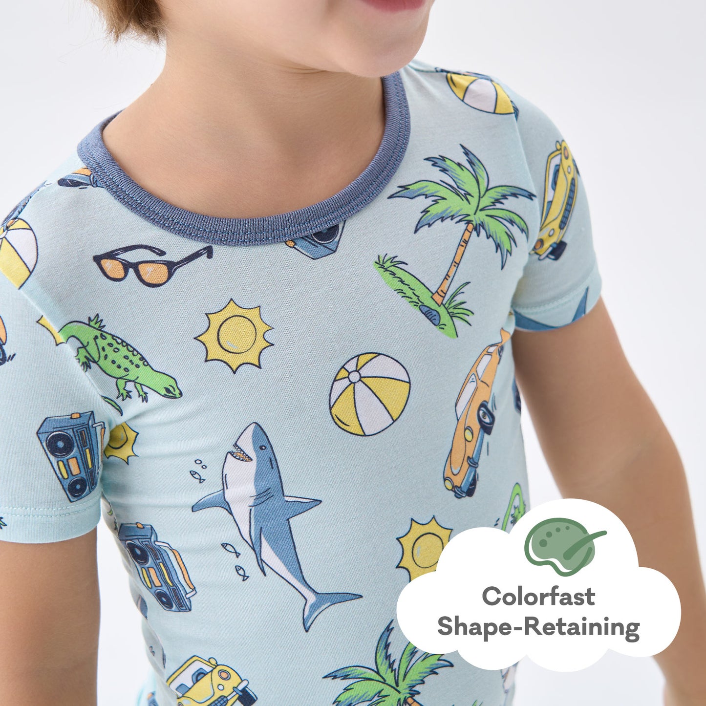 pureborn Toddler Little Kids Viscose From Bamboo Pajamas Set Short Sleeve Pjs Snug Fit Sleepwear 2pcs